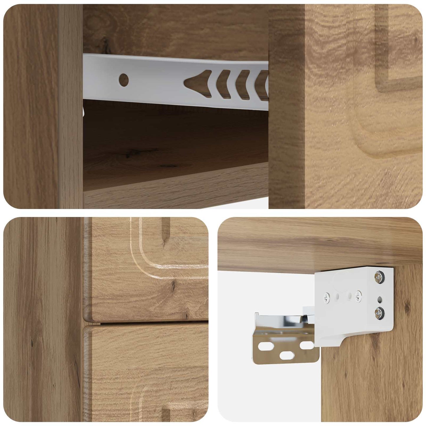 vidaXL Τοίχου Κρεμαστό Κομοδίνο 2 τμχ. Artisan Δρυς 34,5 x 33 x 40 εκ