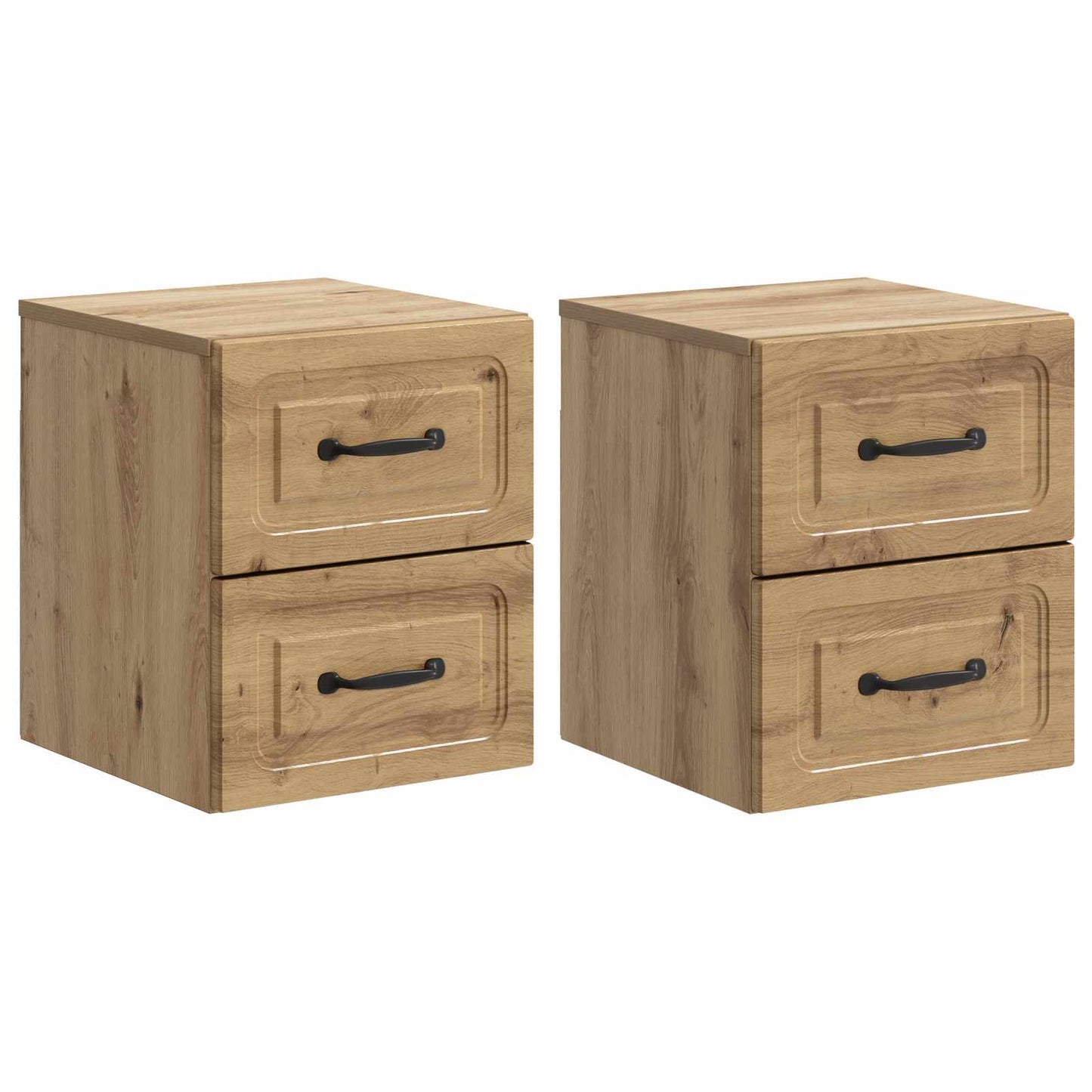 vidaXL Τοίχου Κρεμαστό Κομοδίνο 2 τμχ. Artisan Δρυς 34,5 x 33 x 40 εκ