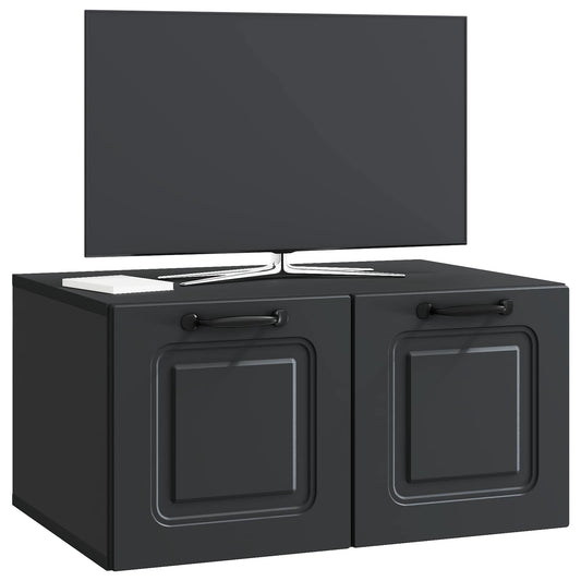 vidaXL Τοποθετούμενος στον τοίχο τηλεοπτικός ερμάριος Επιτοίχιο Μαύρο