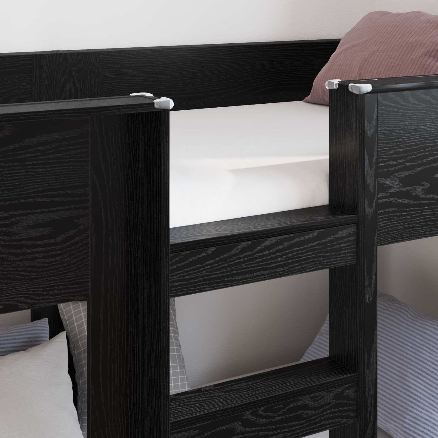 vidaXL Κρεβάτι Κουκέτα για Παιδιά Μαύρη Οξυά 75 x 190 cm
