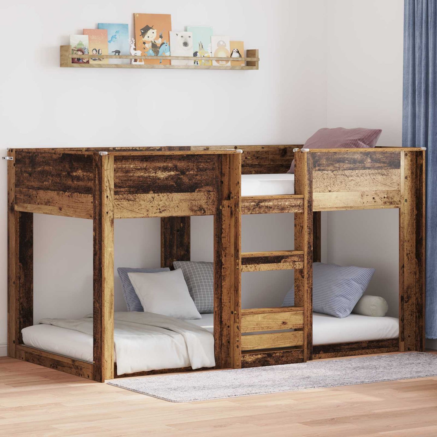 vidaXL Κρεβάτι Κουκέτα για Παιδιά Παλιό ξύλο 75 x 190 cm