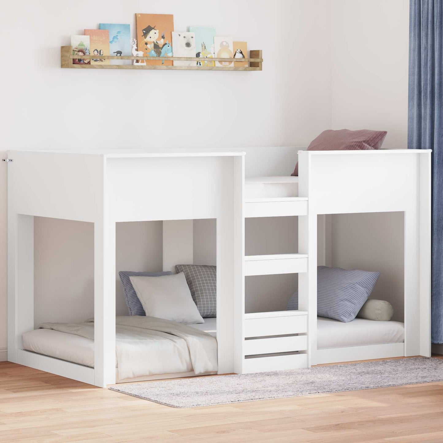 vidaXL Κρεβάτι Κουκέτα για Παιδιά Λευκό 80 x 200 cm Επεξεργασμένο ξύλο