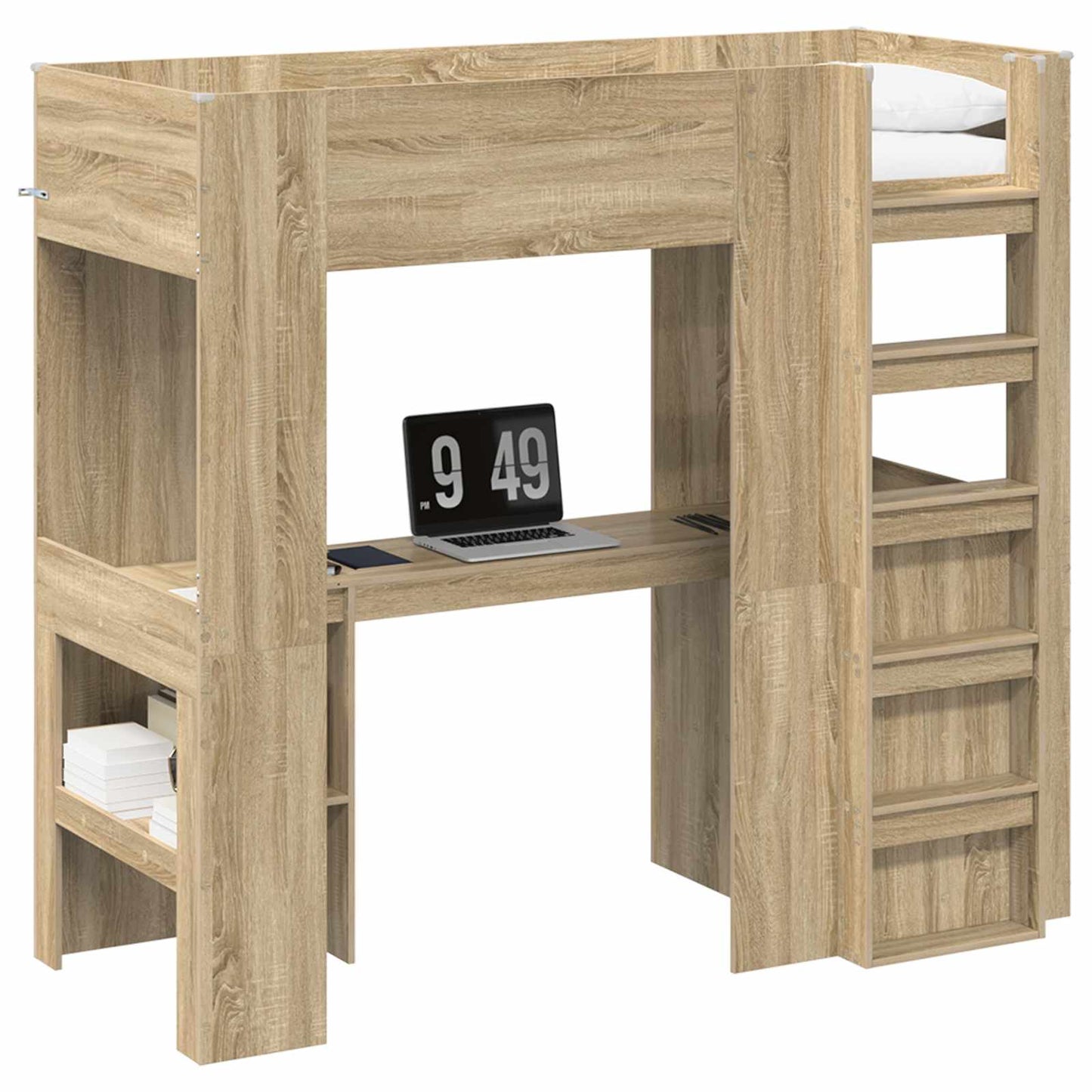 vidaXL Σκελετός κουκέτας με γραφείο Δρύς Sonoma 75 x 190 cm