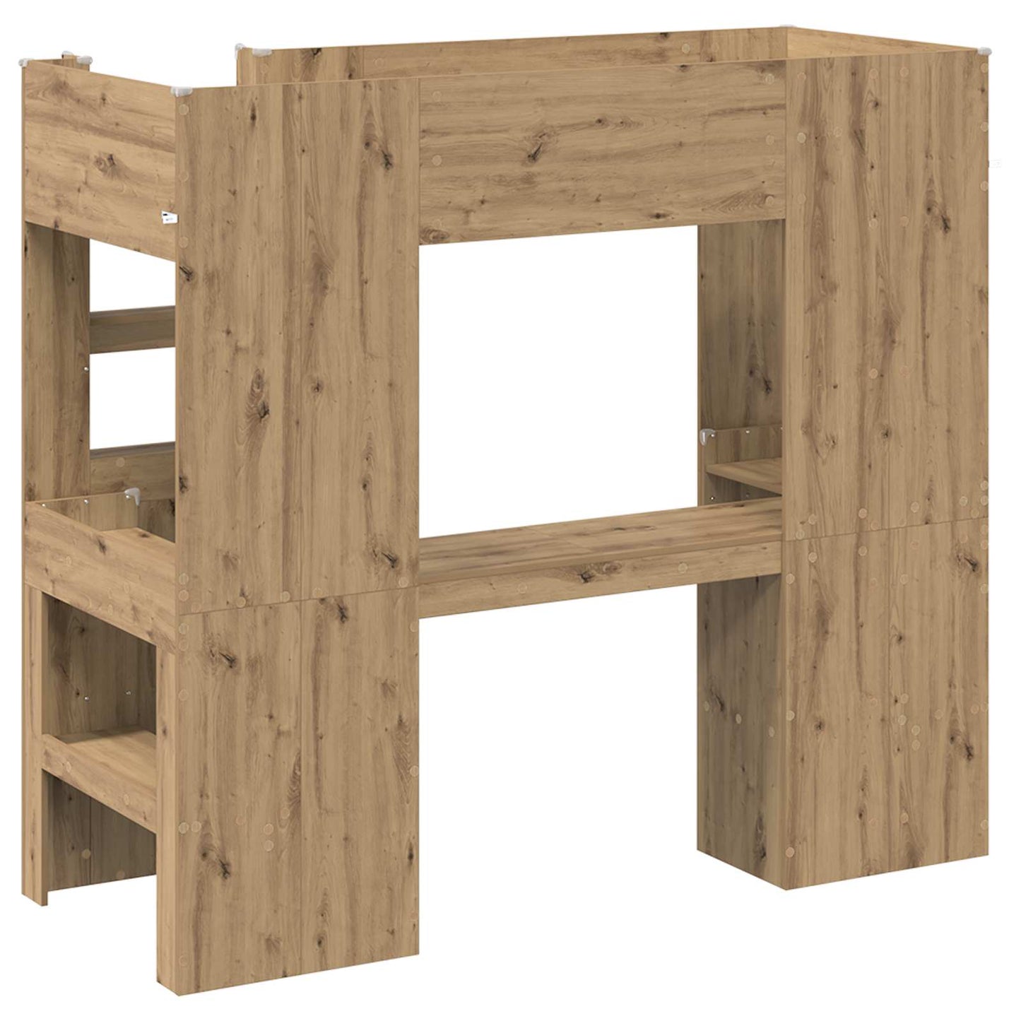 vidaXL Σκελετός κουκέτας με γραφείο με ράφι Artisan Oak 75 x 190 cm