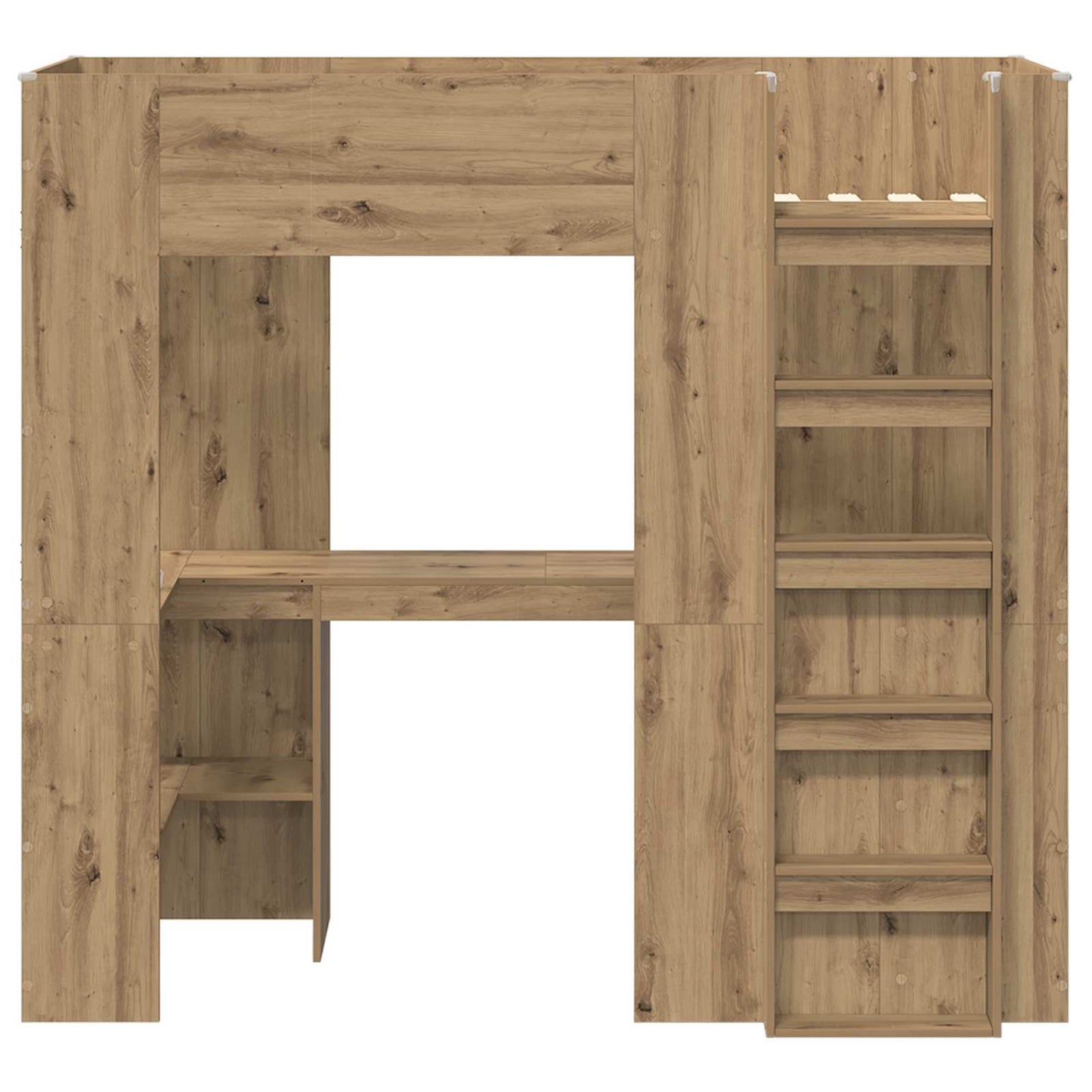 vidaXL Σκελετός κουκέτας με γραφείο με ράφι Artisan Oak 75 x 190 cm