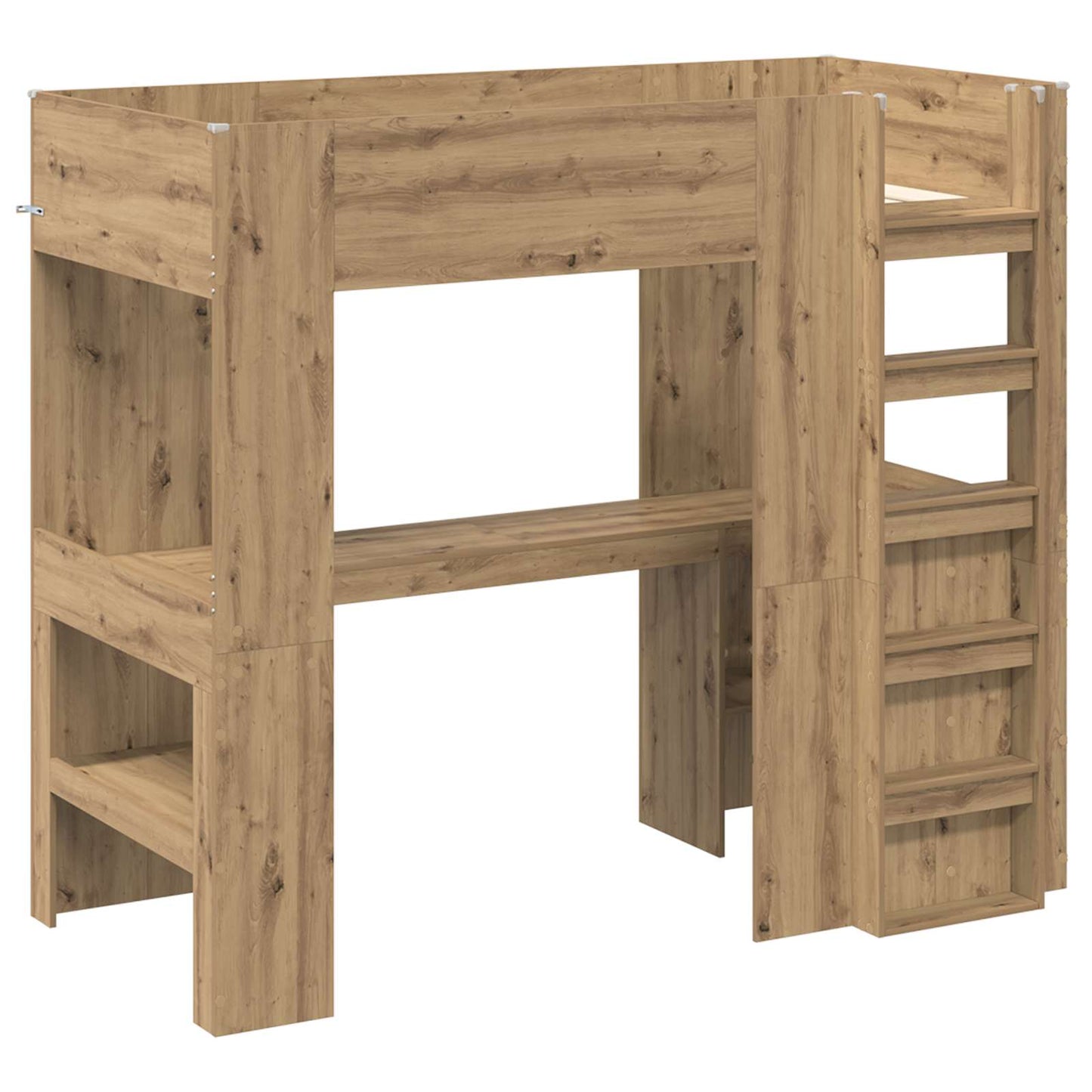 vidaXL Σκελετός κουκέτας με γραφείο με ράφι Artisan Oak 90 x 200 cm