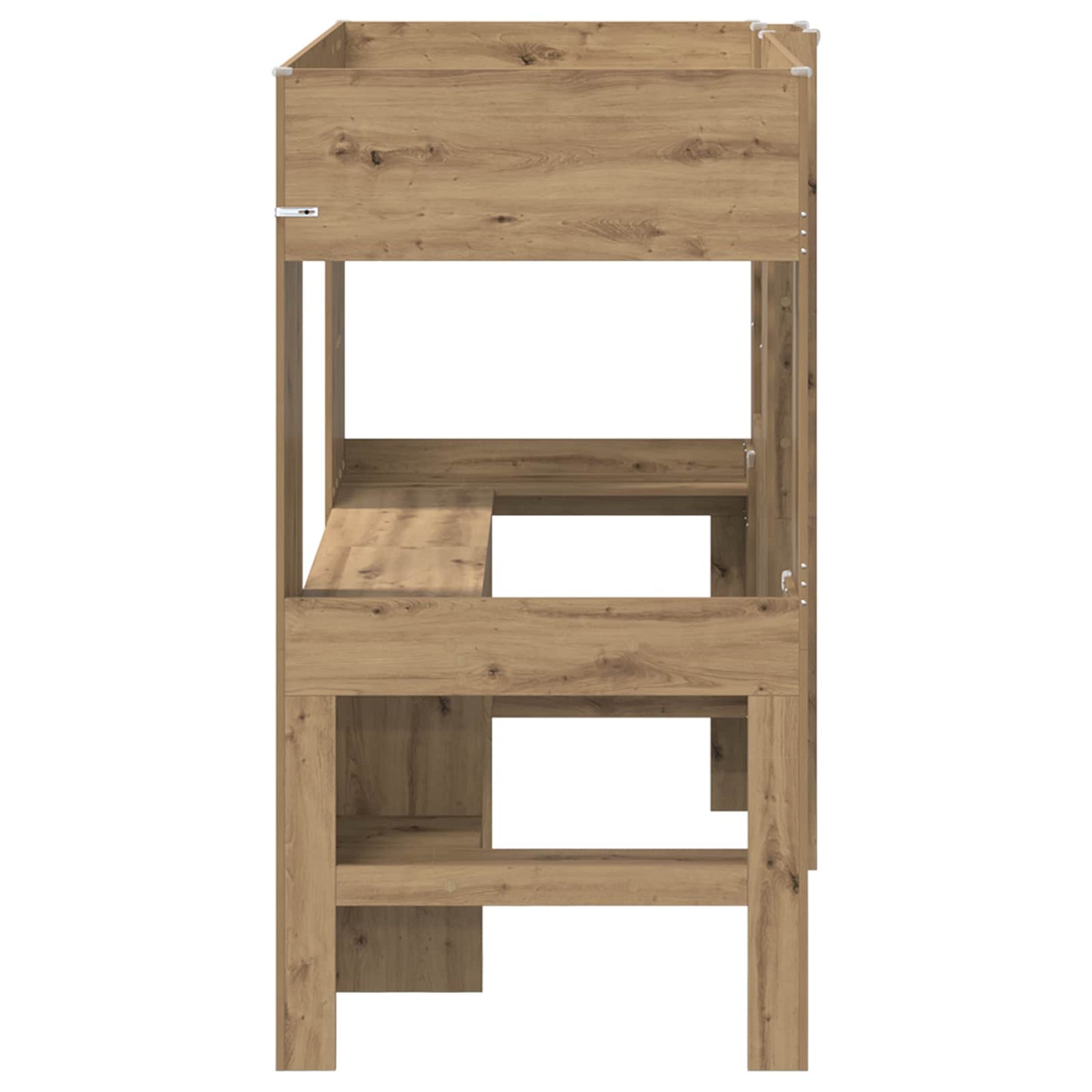 vidaXL Σκελετός κουκέτας με γραφείο με ράφι Artisan Oak 90 x 200 cm