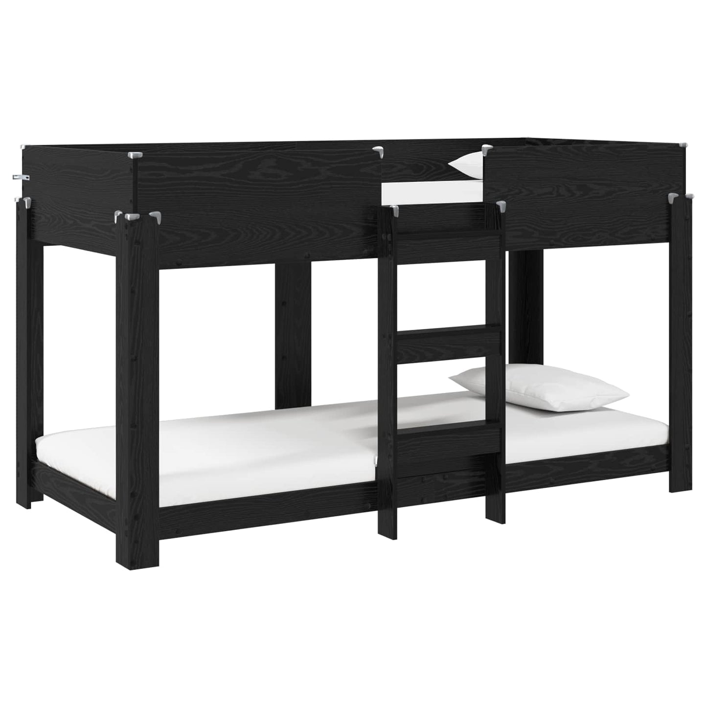 vidaXL Κρεβάτι Κουκέτα για Παιδιά Μαύρη Οξυά 100 x 200 cm