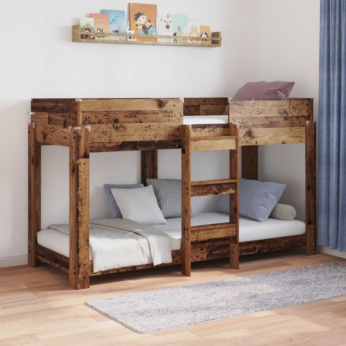 vidaXL Κρεβάτι Κουκέτα για Παιδιά Παλιό ξύλο 75 x 190 cm
