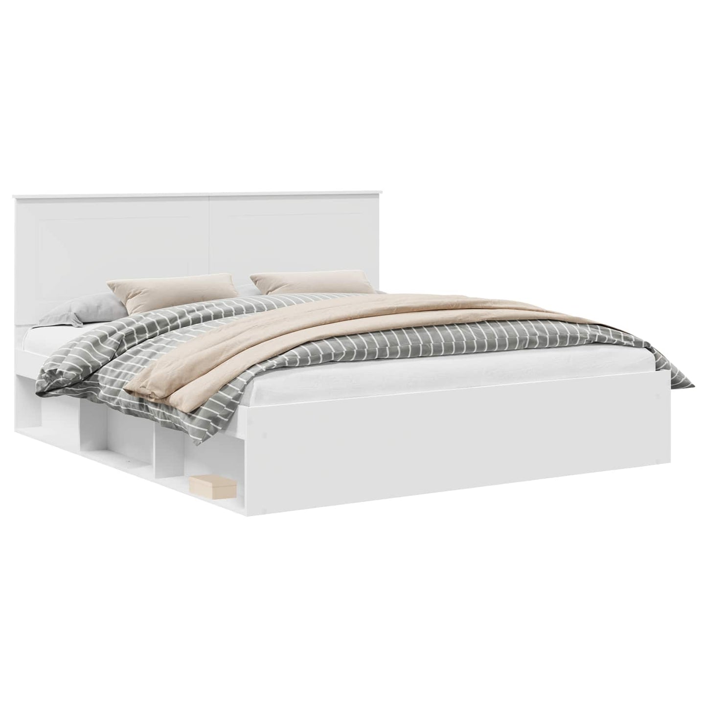 vidaXL Σκελετός Κρεβατιού Λευκό 200 x 200 cm Στερεά ξυλεία πεύκου