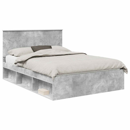 vidaXL Σκελετός Κρεβατιού Σκυρόδεμα 160 x 200 cm Στερεά ξυλεία πεύκου