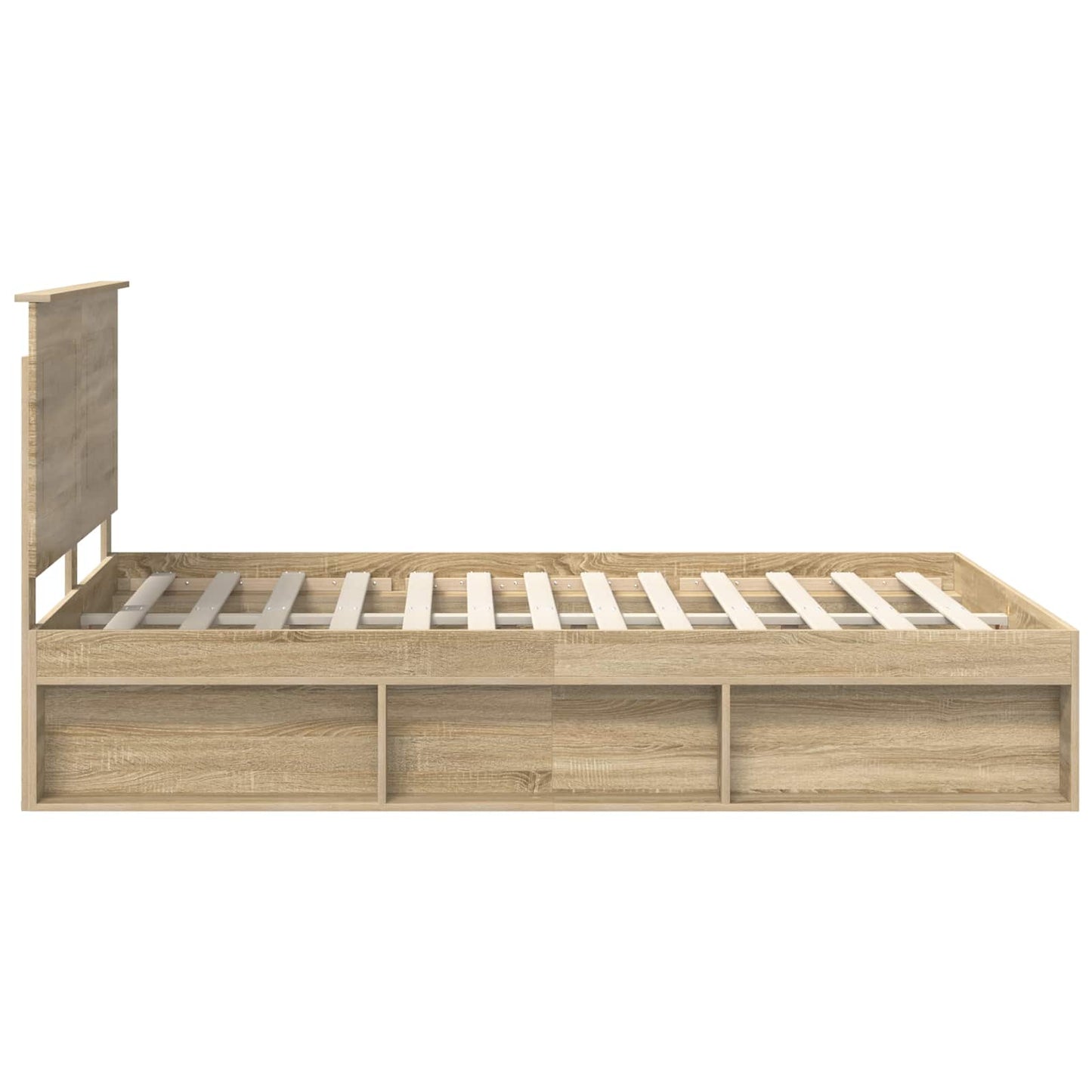 vidaXL Σκελετός Κρεβατιού με κεφαλάρι Δρύς Sonoma 150 x 200 cm