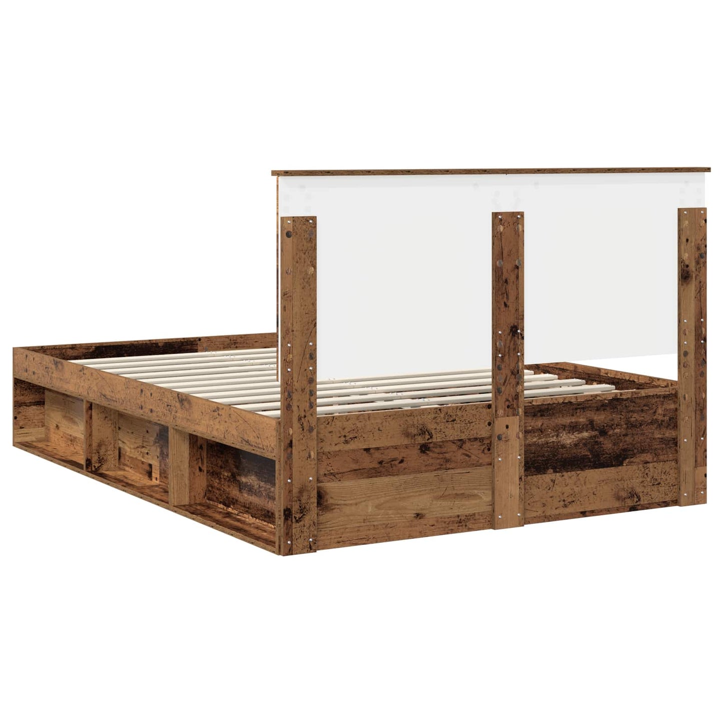 vidaXL Σκελετός Κρεβατιού Παλιό ξύλο 150 x 200 cm Στερεά ξυλεία πεύκου