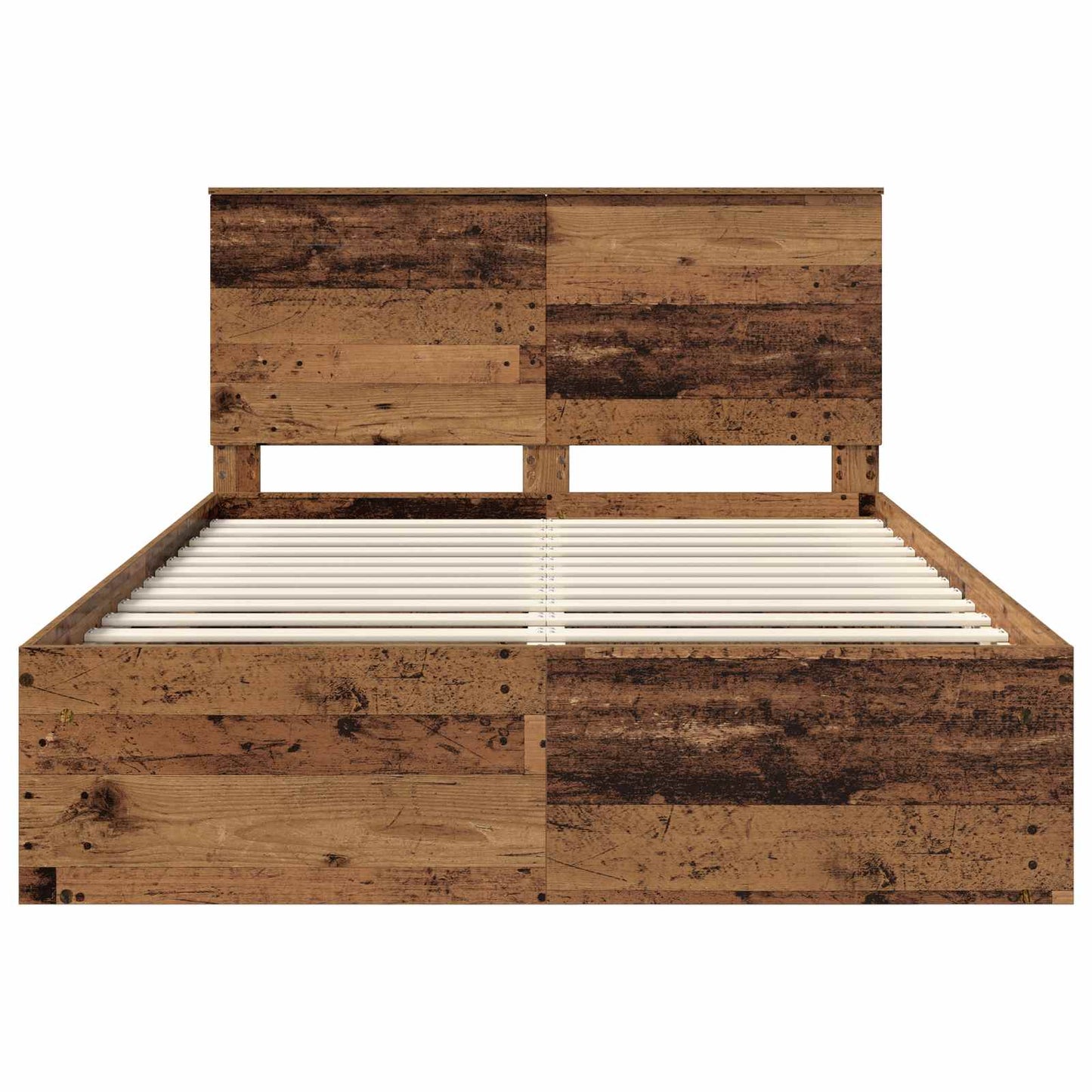 vidaXL Σκελετός Κρεβατιού Παλιό ξύλο 150 x 200 cm Στερεά ξυλεία πεύκου