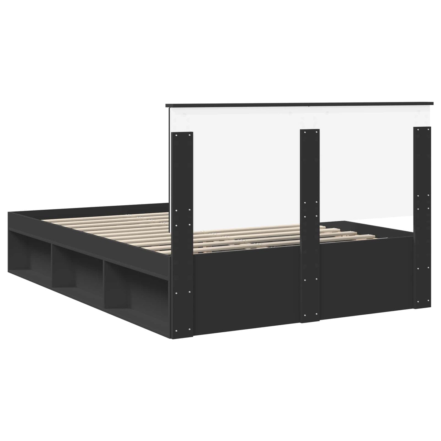 vidaXL Σκελετός Κρεβατιού Μαύρο 140 x 200 cm Στερεά ξυλεία πεύκου