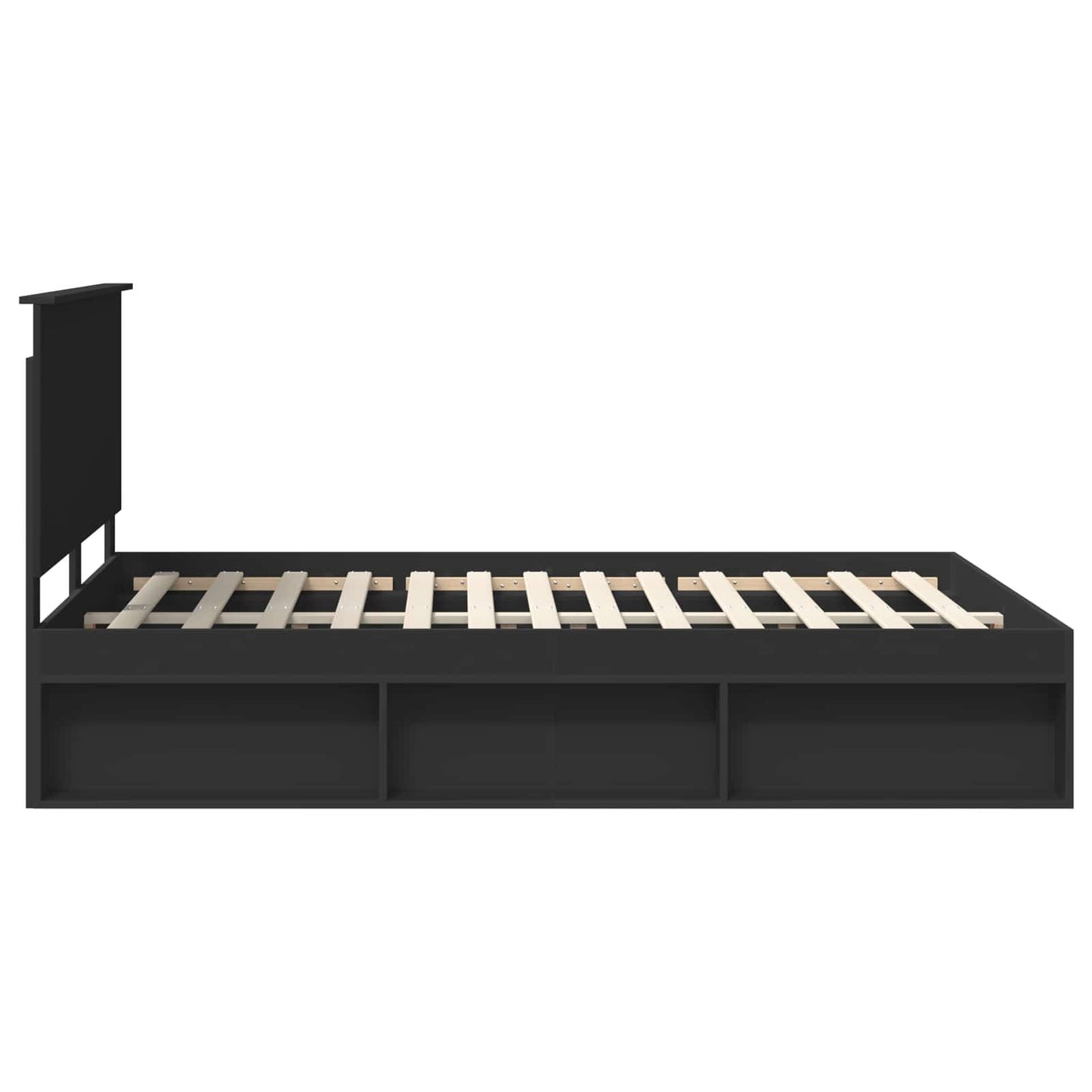 vidaXL Σκελετός Κρεβατιού Μαύρο 140 x 200 cm Στερεά ξυλεία πεύκου