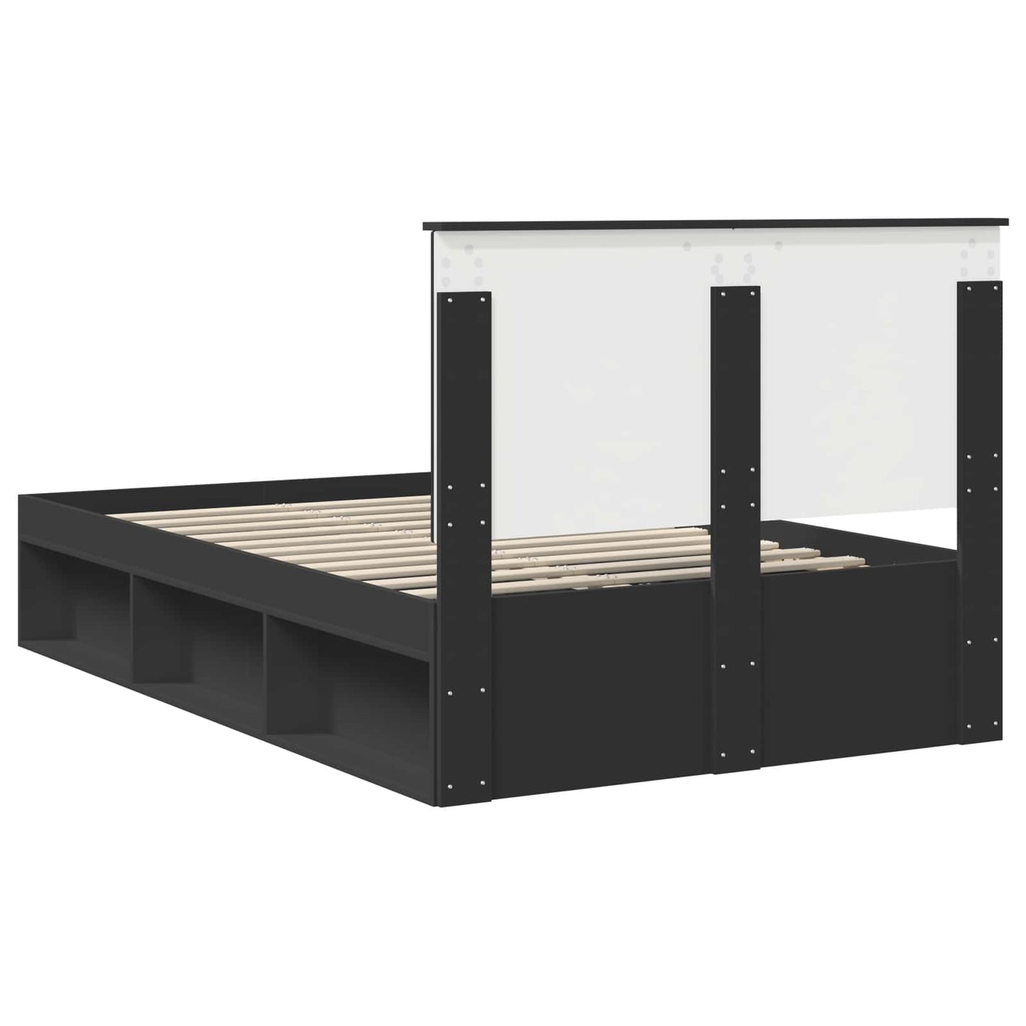 vidaXL Σκελετός Κρεβατιού Μαύρο 135 x 190 cm Στερεά ξυλεία πεύκου