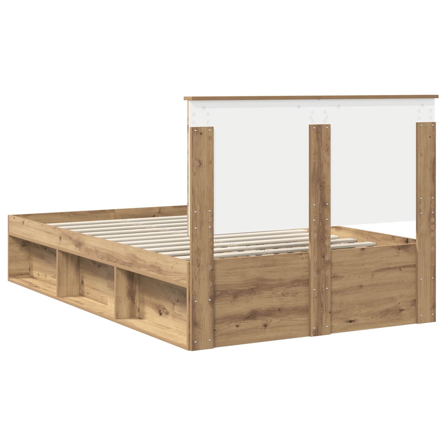 vidaXL Σκελετός Κρεβατιού Καρυδιά Χειροποίητης Εργασίας 135 x 190 cm