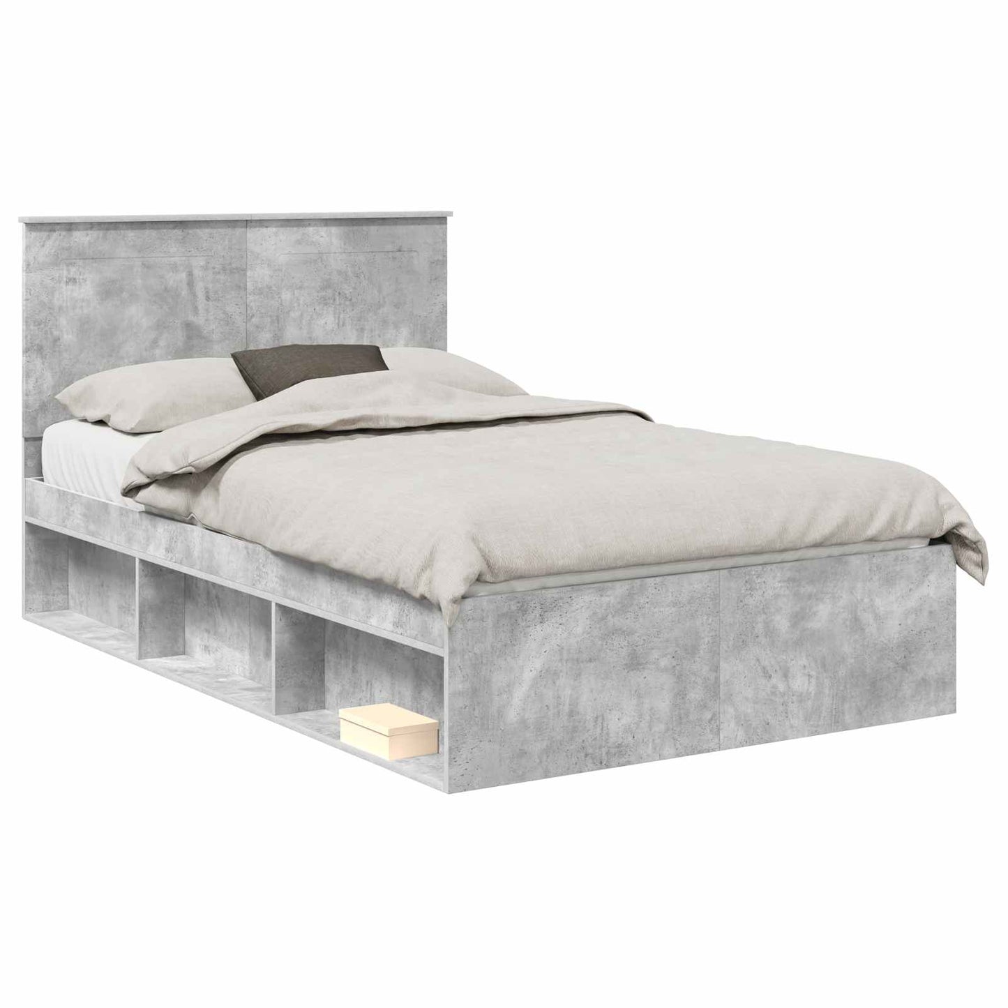 vidaXL Σκελετός Κρεβατιού Σκυρόδεμα 120 x 190 cm Στερεά ξυλεία πεύκου