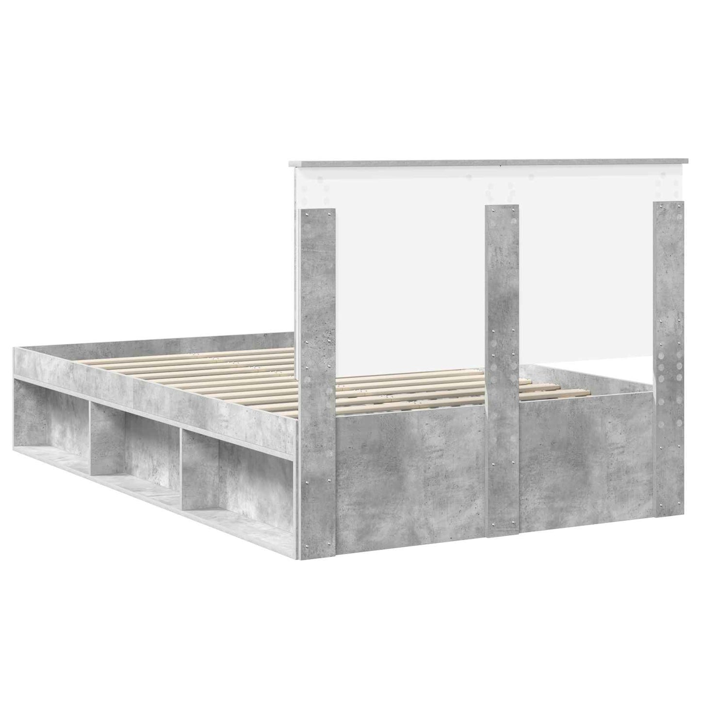 vidaXL Σκελετός Κρεβατιού Σκυρόδεμα 120 x 190 cm Στερεά ξυλεία πεύκου
