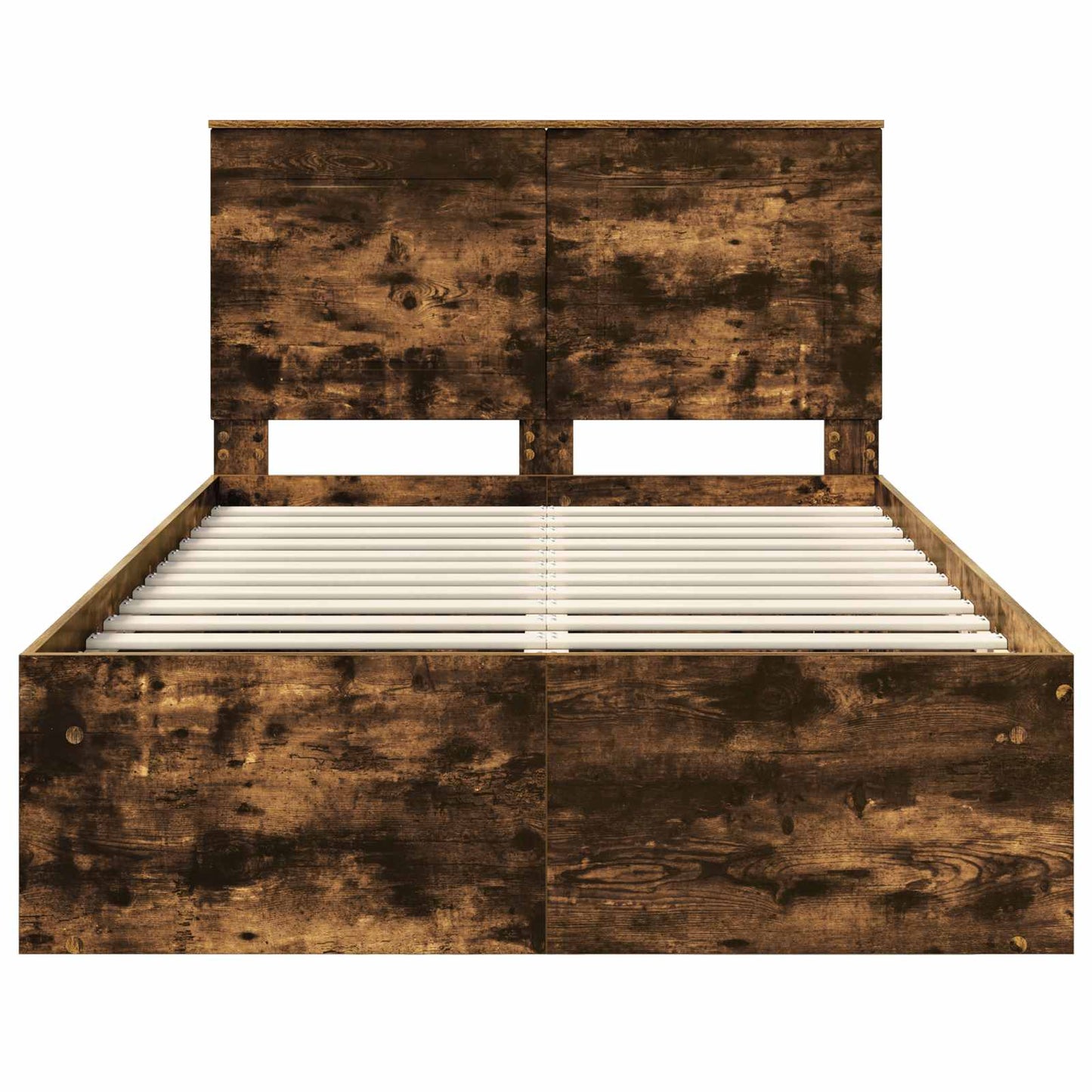 vidaXL Σκελετός Κρεβατιού με κεφαλάρι Καπνιστό Δρύς 120 x 190 cm