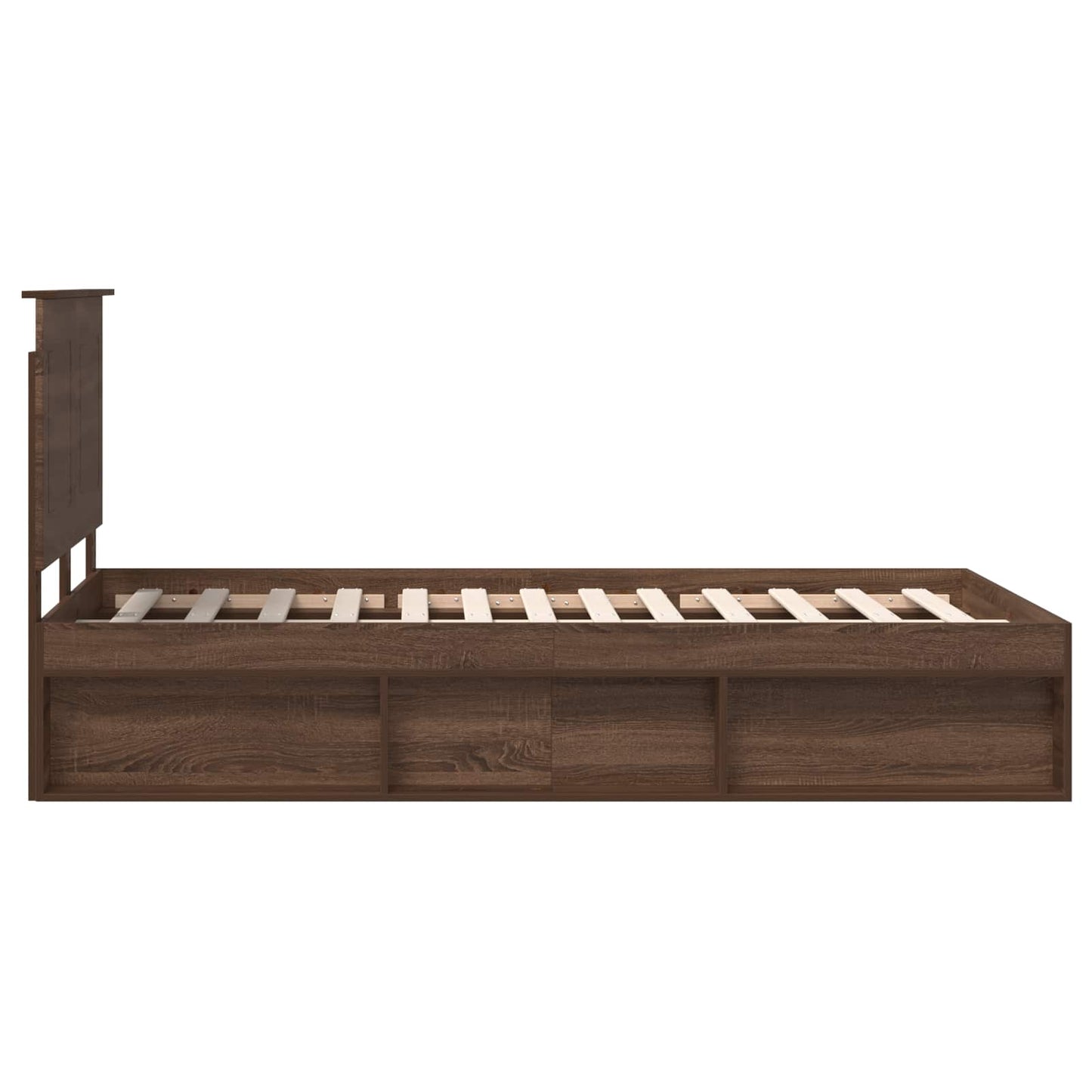 vidaXL Σκελετός Κρεβατιού Καφέ δρυς 120 x 200 cm Στερεά ξυλεία πεύκου