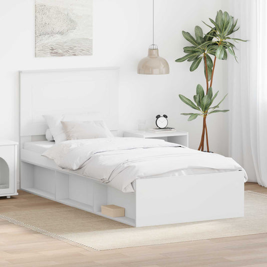 vidaXL Σκελετός Κρεβατιού Λευκό 90 x 190 cm Στερεά ξυλεία πεύκου