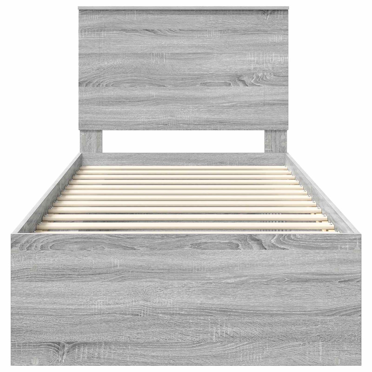 vidaXL Σκελετός Κρεβατιού με κεφαλάρι Γκρίζο Σονομα 90 x 190 cm