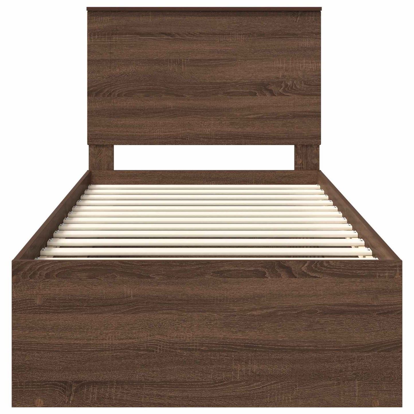 vidaXL Σκελετός Κρεβατιού Καφέ δρυς 90 x 190 cm Στερεά ξυλεία πεύκου