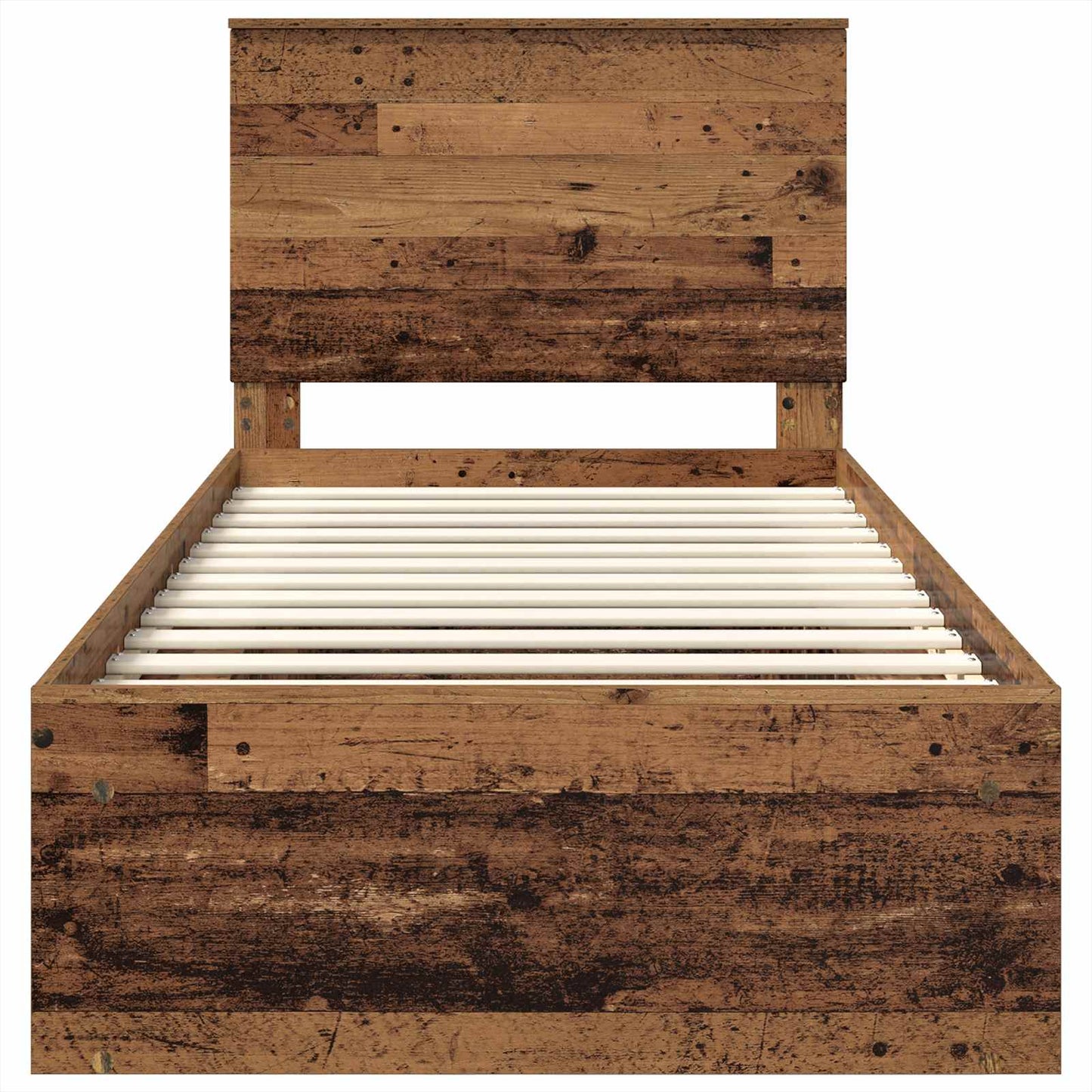 vidaXL Σκελετός Κρεβατιού Παλιό ξύλο 90 x 190 cm Στερεά ξυλεία πεύκου