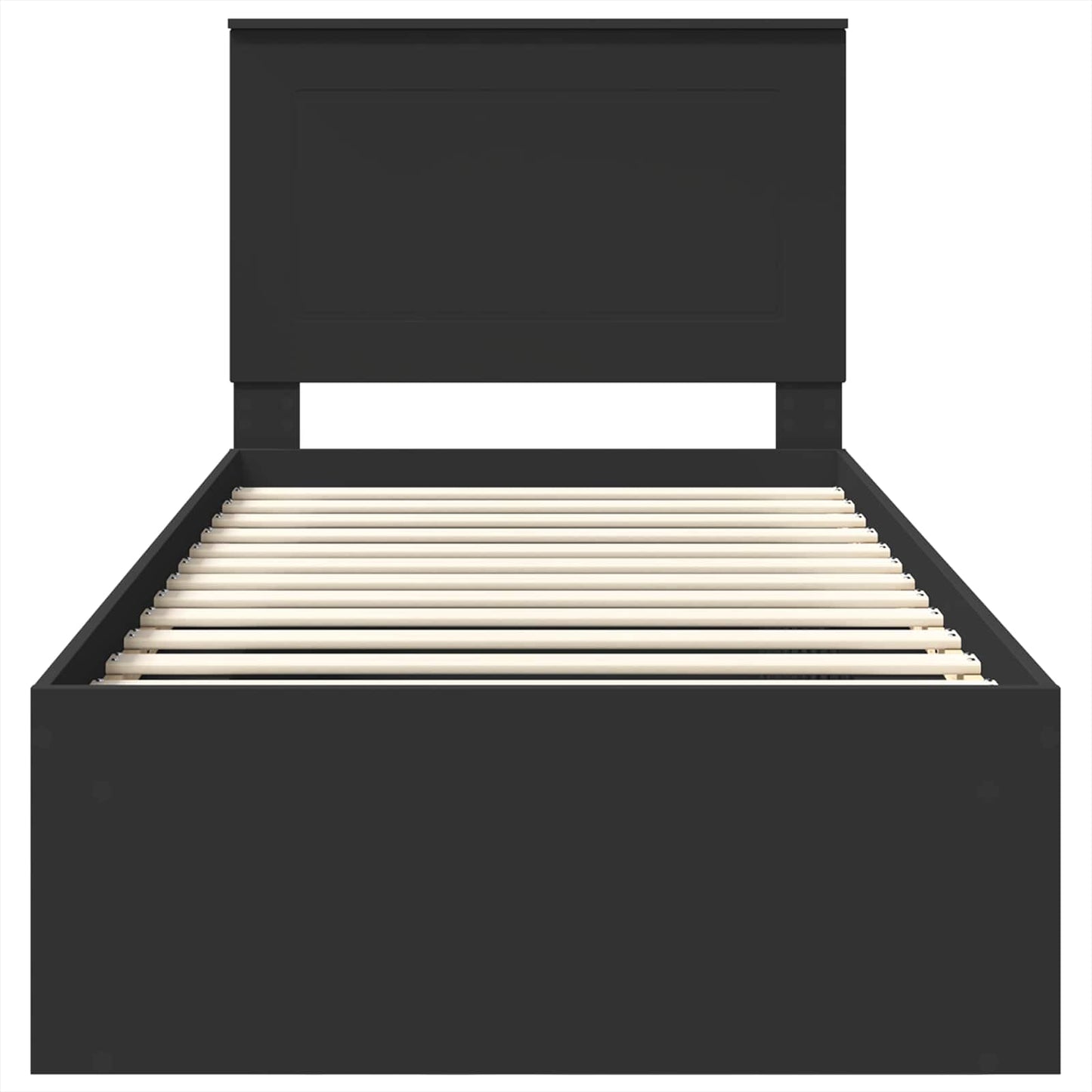 vidaXL Σκελετός Κρεβατιού Μαύρο 90 x 200 cm Στερεά ξυλεία πεύκου