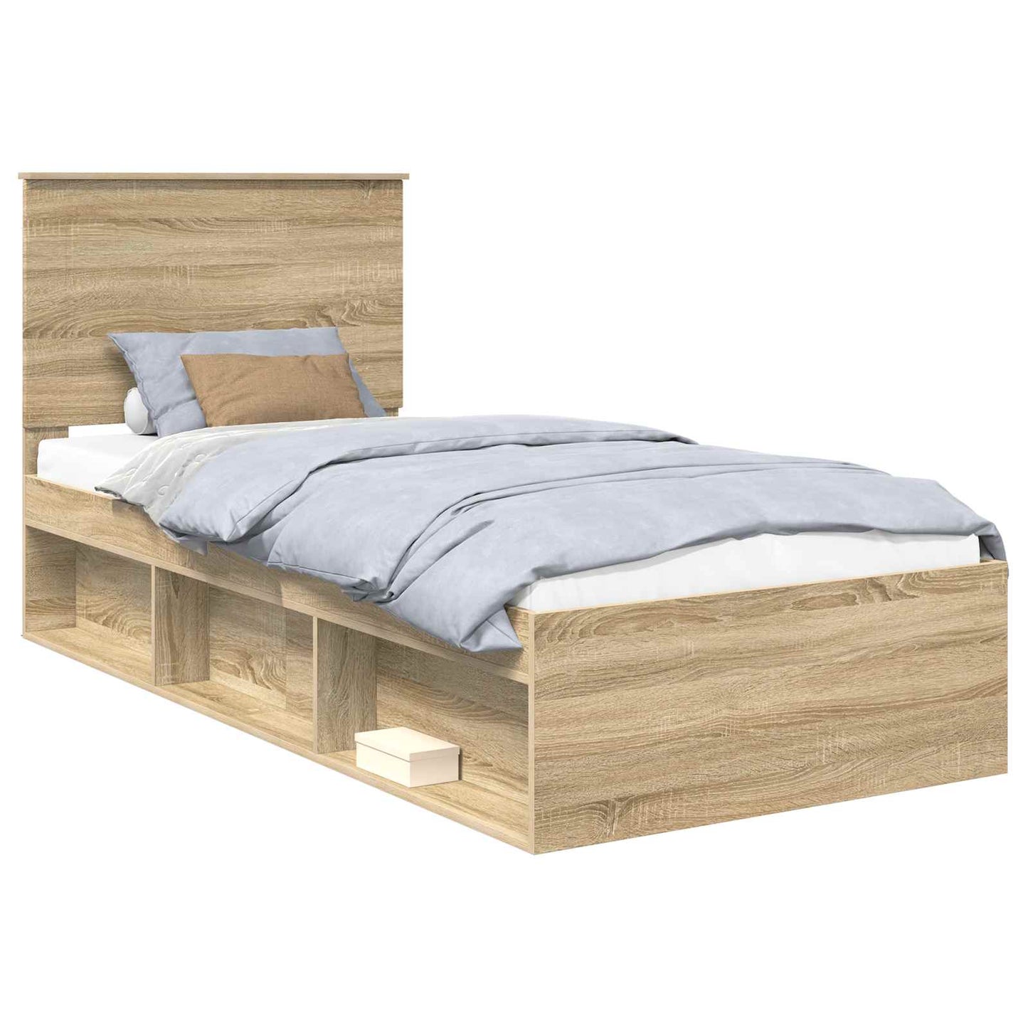 vidaXL Σκελετός Κρεβατιού Δρύς Sonoma 90 x 200 cm Στερεά ξυλεία πεύκου