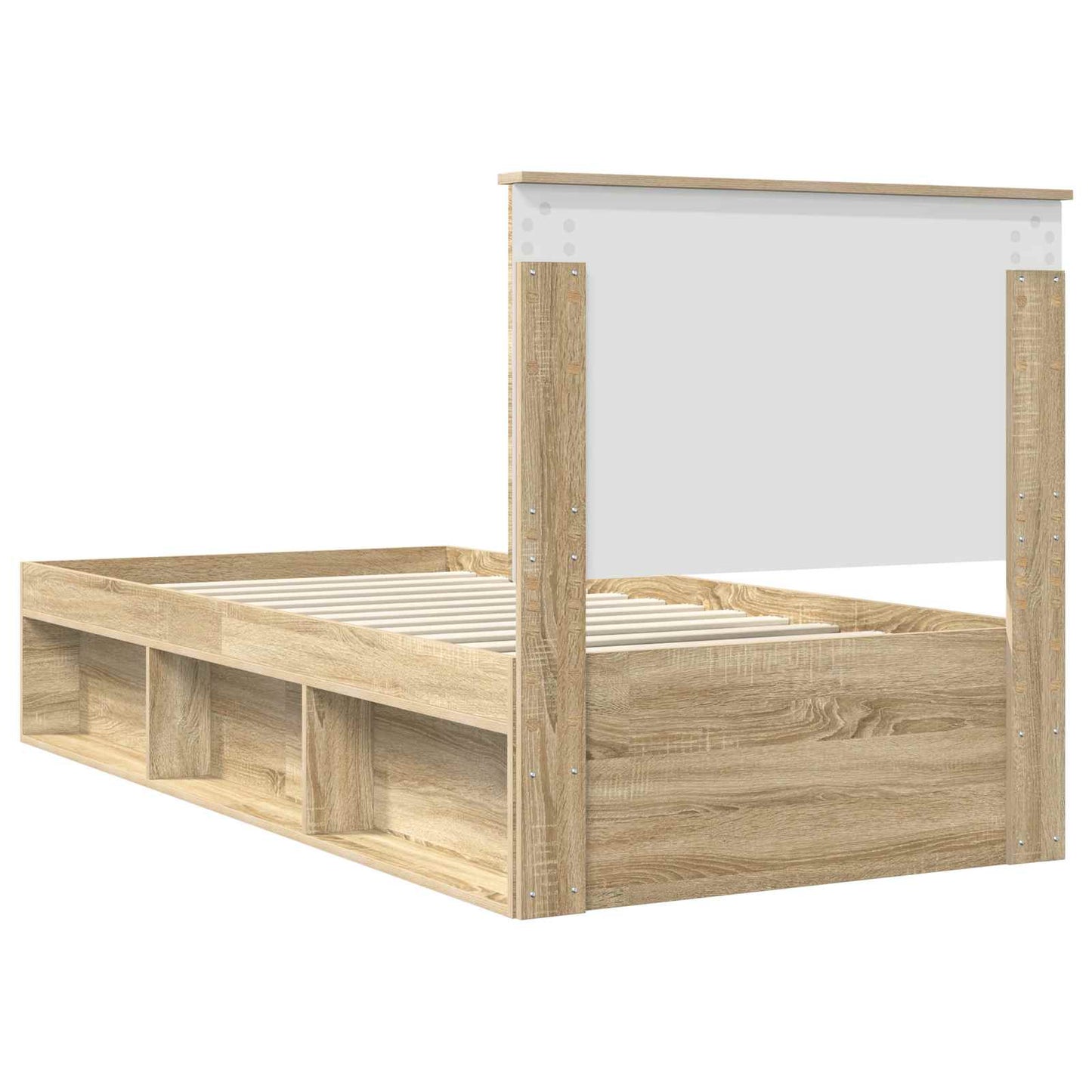 vidaXL Σκελετός Κρεβατιού Δρύς Sonoma 90 x 200 cm Στερεά ξυλεία πεύκου