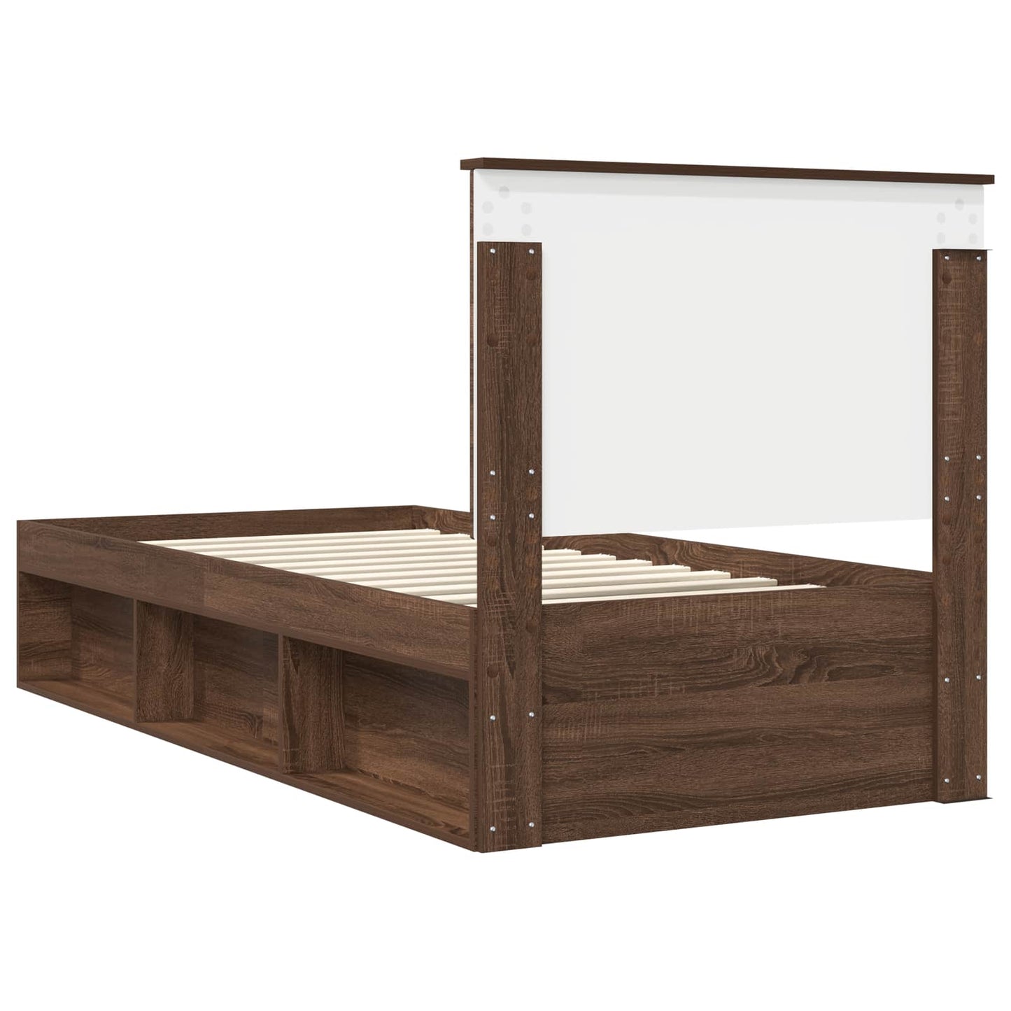 vidaXL Σκελετός Κρεβατιού Καφέ δρυς 75 x 190 cm Στερεά ξυλεία πεύκου