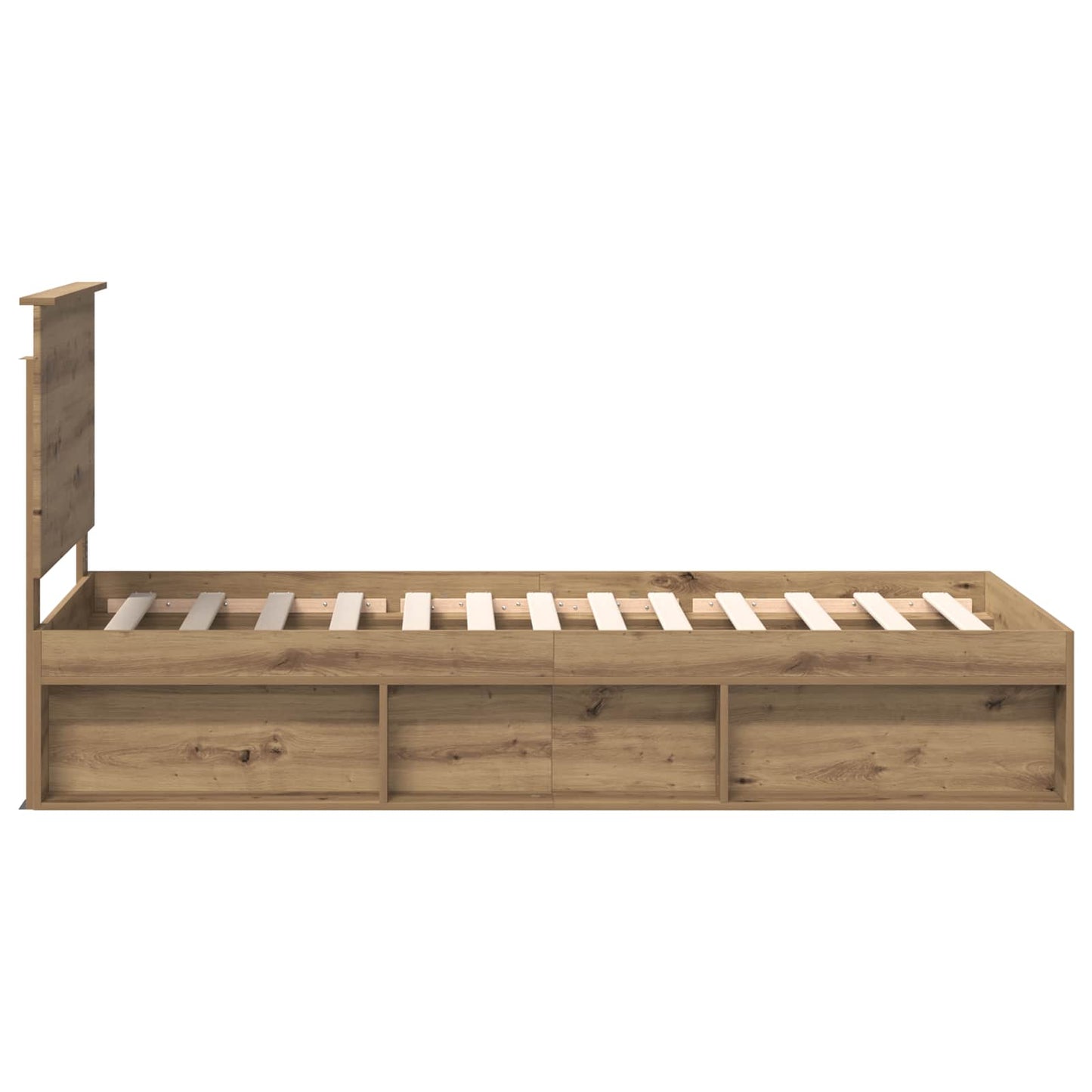 vidaXL Σκελετός Κρεβατιού Καρυδιά Χειροποίητης Εργασίας 75 x 190 cm