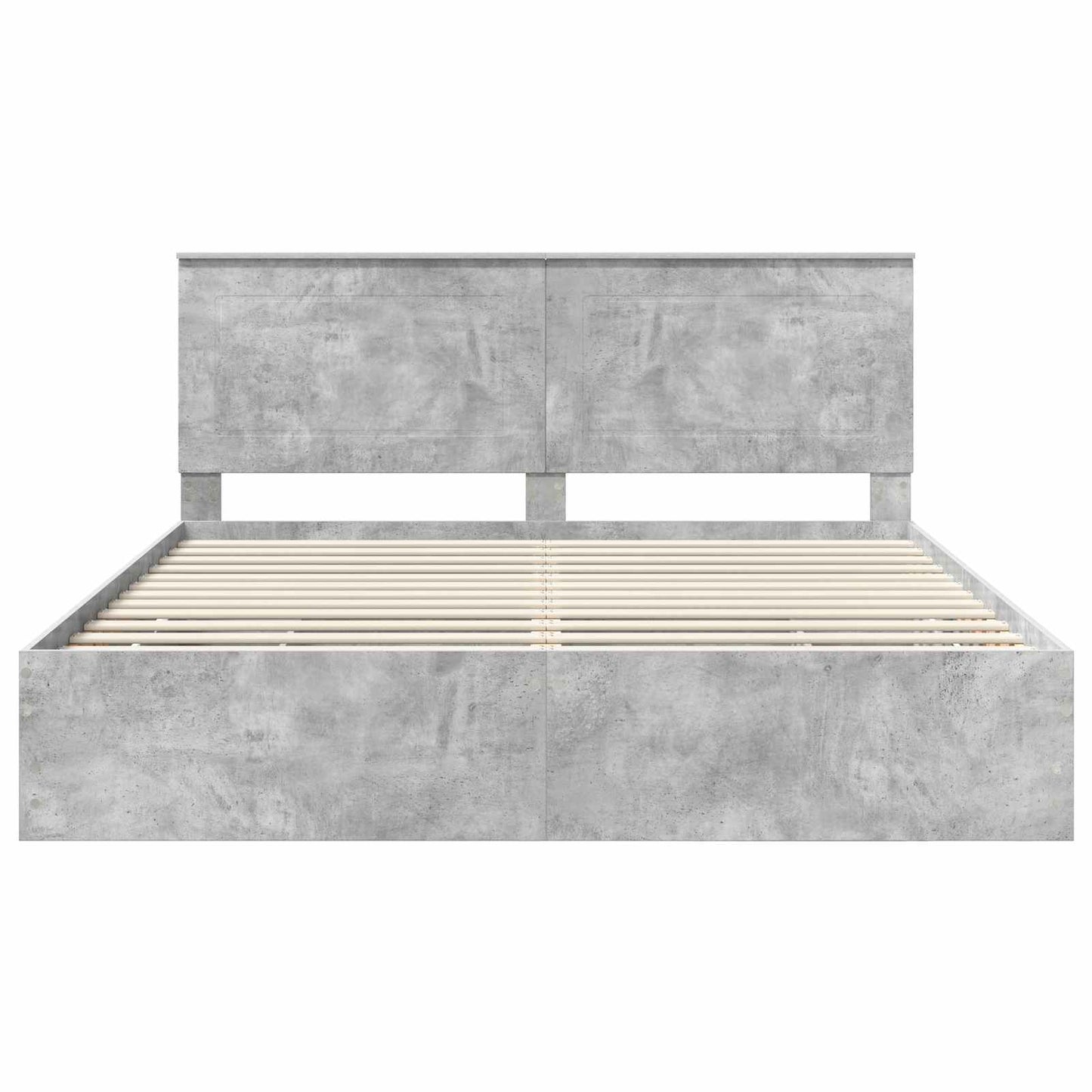 vidaXL Σκελετός Κρεβατιού Σκυρόδεμα Γκρι 200 x 200 cm Μηχανήματος Ξύλο