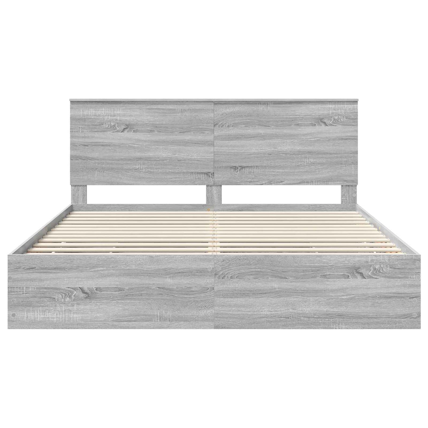 vidaXL Σκελετός Κρεβατιού Γκρίζο Σονομα 200 x 200 cm Μηχανήματος Ξύλο