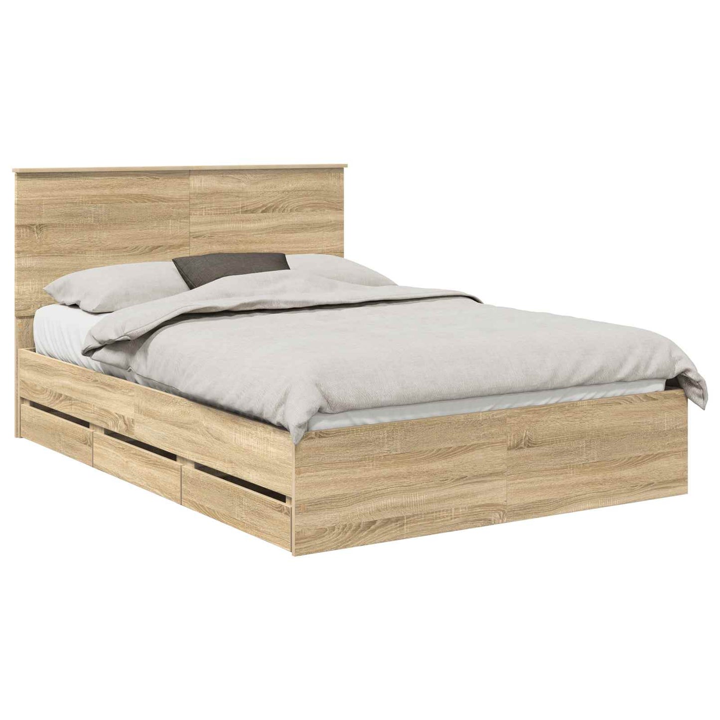 vidaXL Σκελετός Κρεβατιού Δρύς Sonoma 160 x 200 cm Μηχανήματος Ξύλο