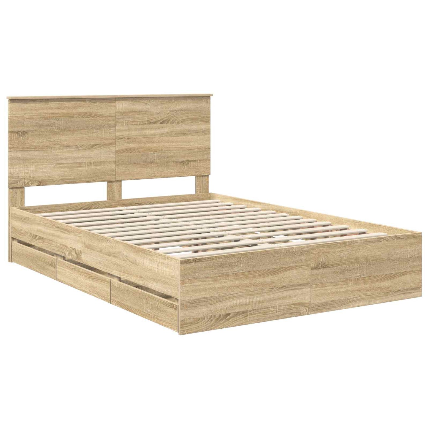 vidaXL Σκελετός Κρεβατιού Δρύς Sonoma 160 x 200 cm Μηχανήματος Ξύλο