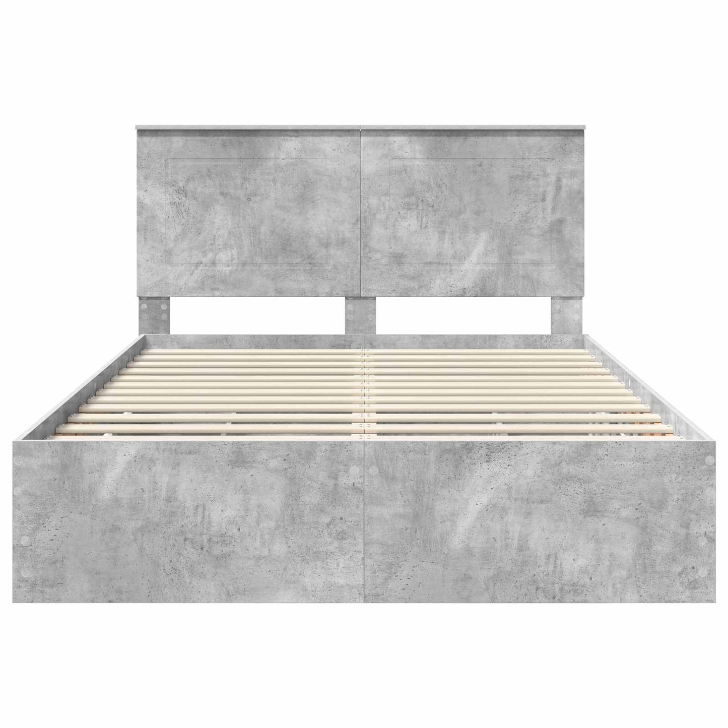 vidaXL Σκελετός Κρεβατιού Σκυρόδεμα Γκρι 150 x 200 cm Μηχανήματος Ξύλο