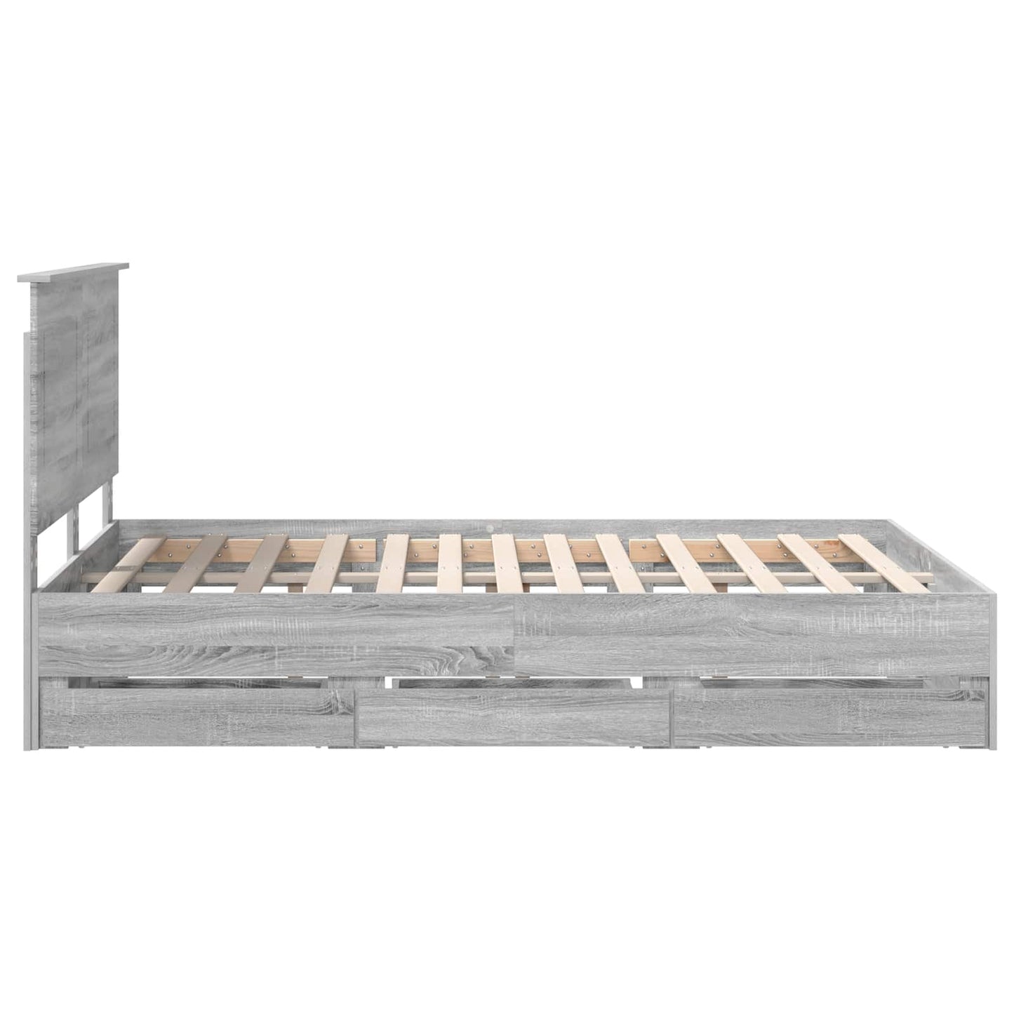 vidaXL Σκελετός Κρεβατιού Γκρίζο Σονομα 150 x 200 cm Μηχανήματος Ξύλο