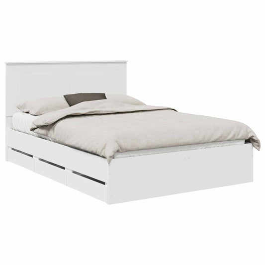 vidaXL Σκελετός Κρεβατιού Λευκό 140 x 190 cm Μηχανήματος Ξύλο