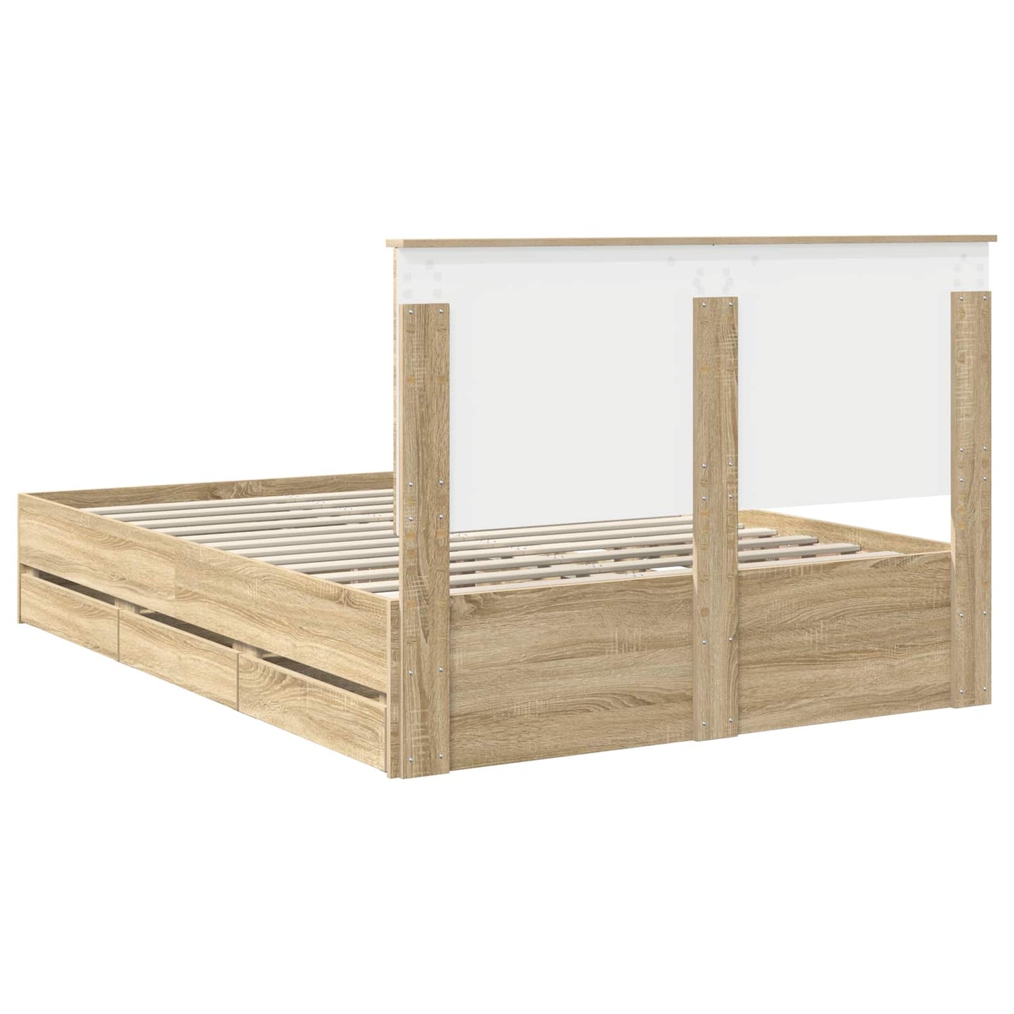 vidaXL Σκελετός Κρεβατιού Δρύς Sonoma 140 x 200 cm Μηχανήματος Ξύλο