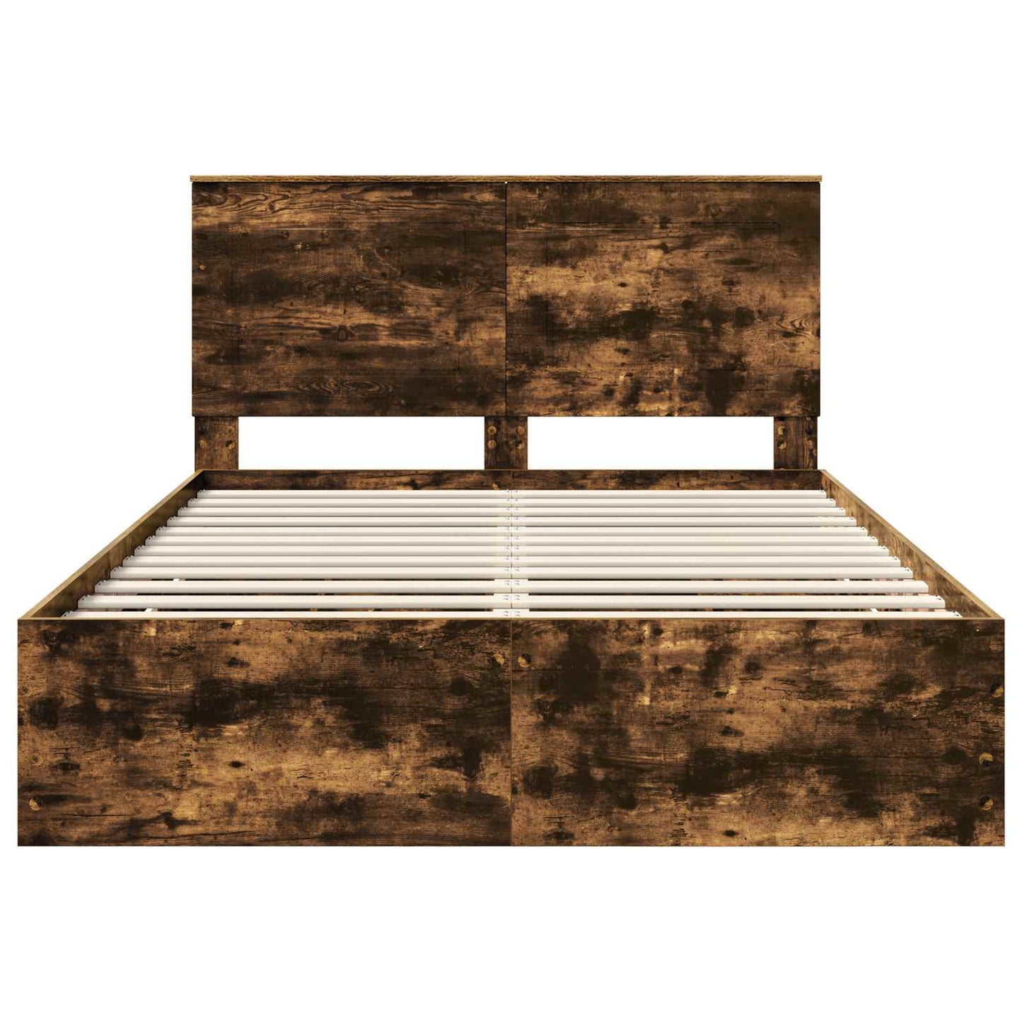 vidaXL Σκελετός Κρεβατιού Καπνιστό Δρύς 140 x 200 cm Μηχανήματος Ξύλο
