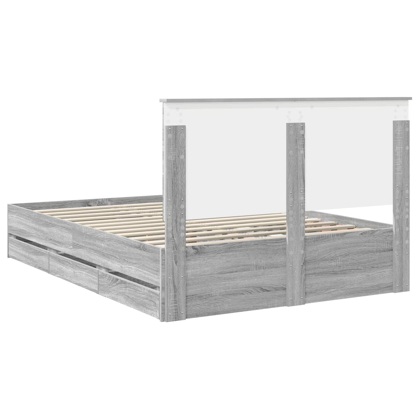 vidaXL Σκελετός Κρεβατιού Γκρίζο Σονομα 140 x 200 cm Μηχανήματος Ξύλο