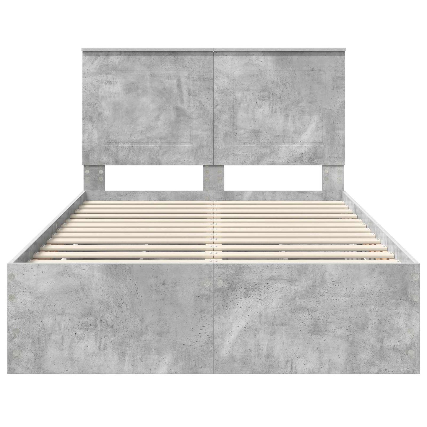 vidaXL Σκελετός Κρεβατιού Σκυρόδεμα Γκρι 135 x 190 cm Μηχανήματος Ξύλο