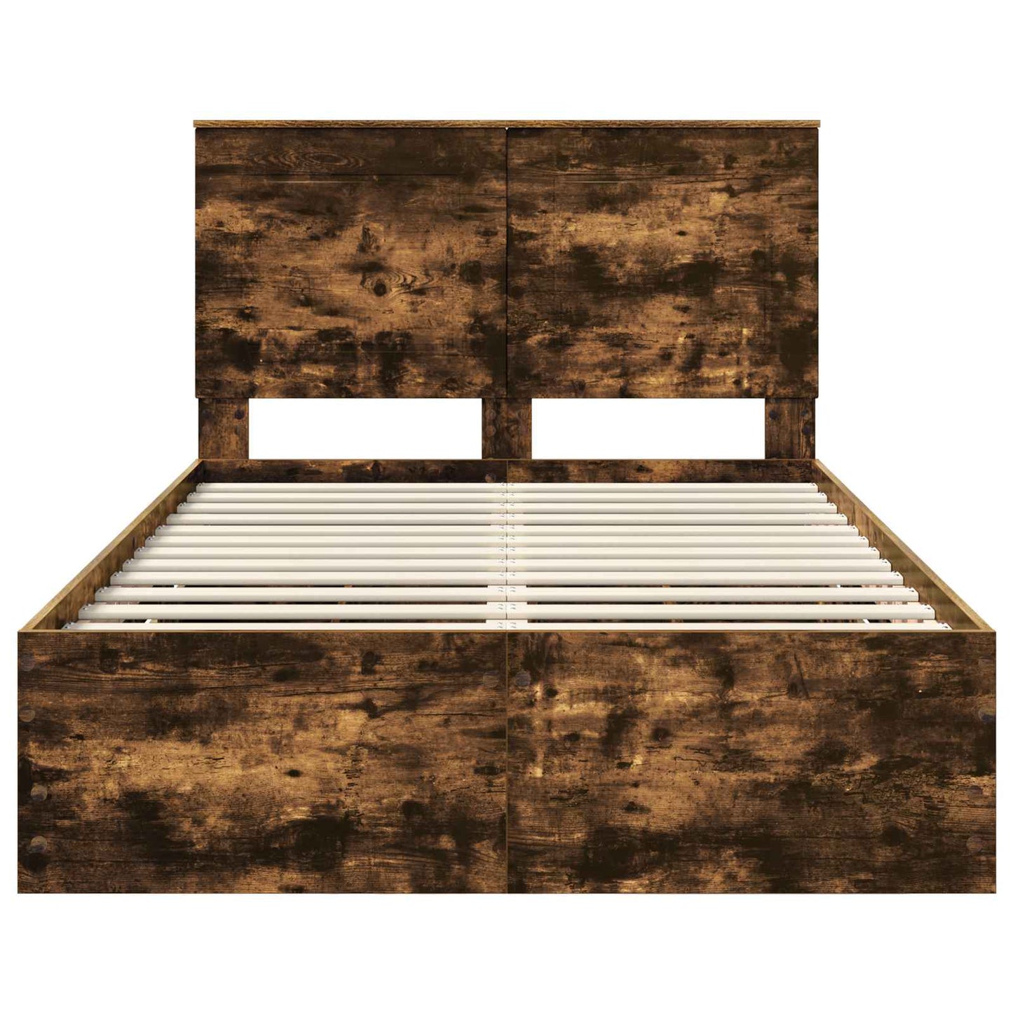 vidaXL Σκελετός Κρεβατιού Καπνιστό Δρύς 120 x 190 cm Μηχανήματος Ξύλο