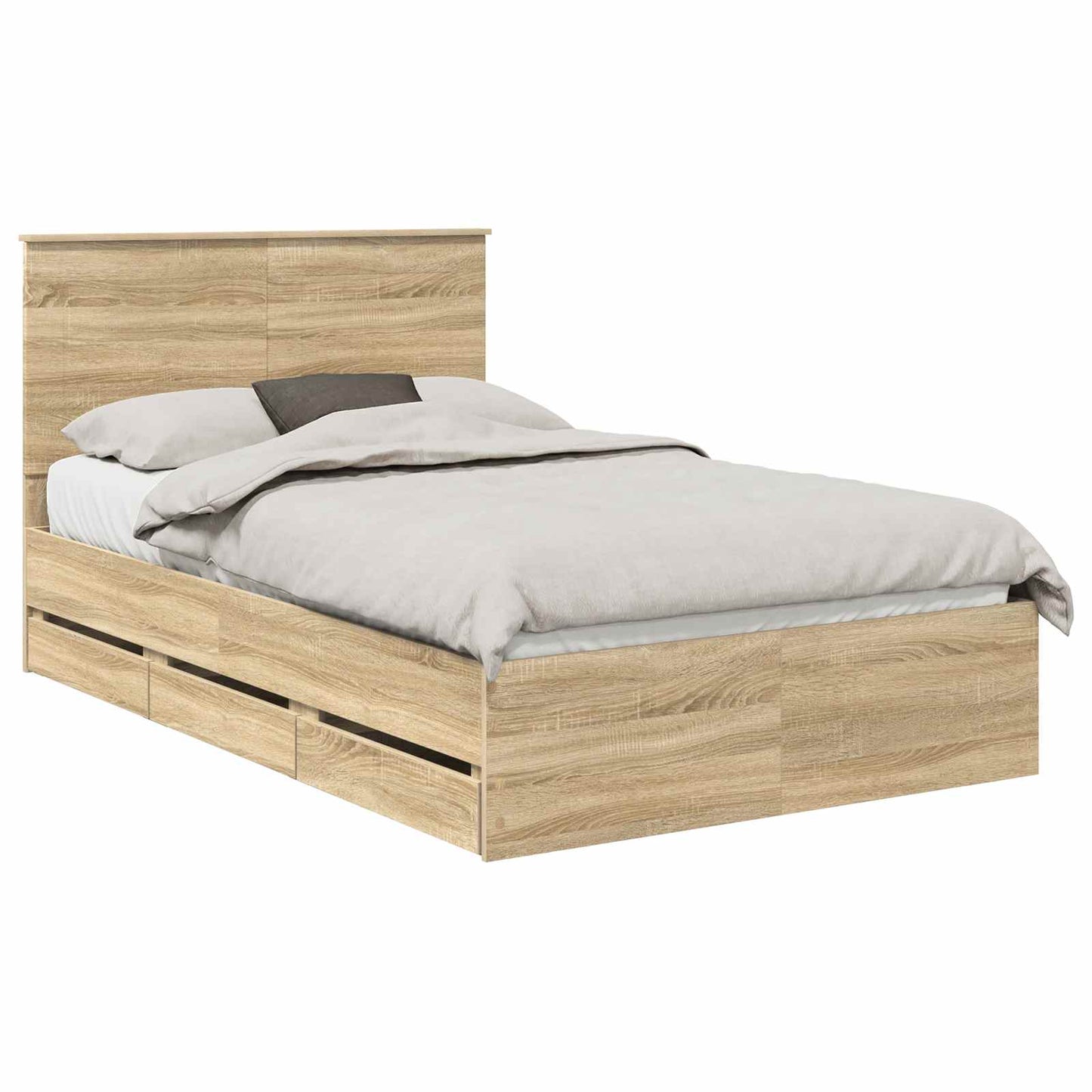 vidaXL Σκελετός Κρεβατιού Δρύς Sonoma 120 x 200 cm Μηχανήματος Ξύλο
