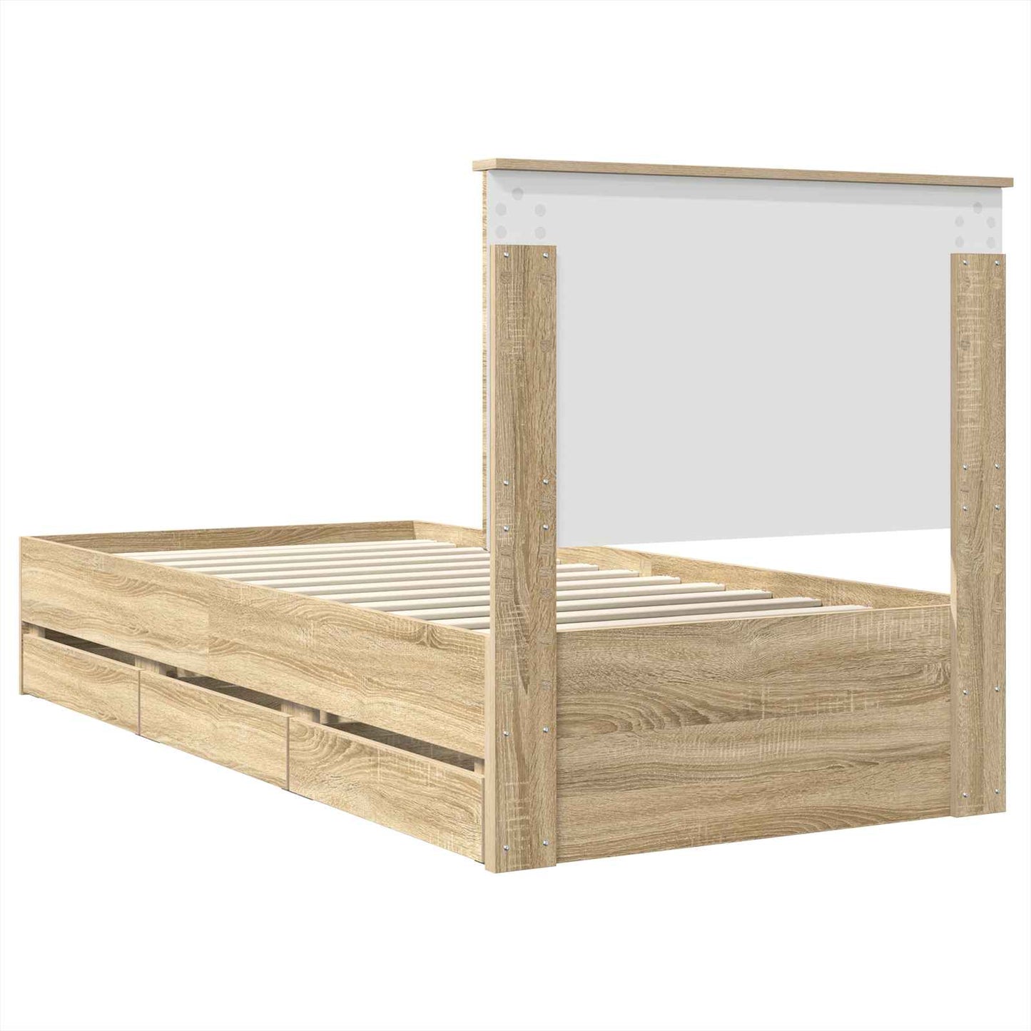 vidaXL Σκελετός Κρεβατιού Δρύς Sonoma 100 x 200 cm Μηχανήματος Ξύλο