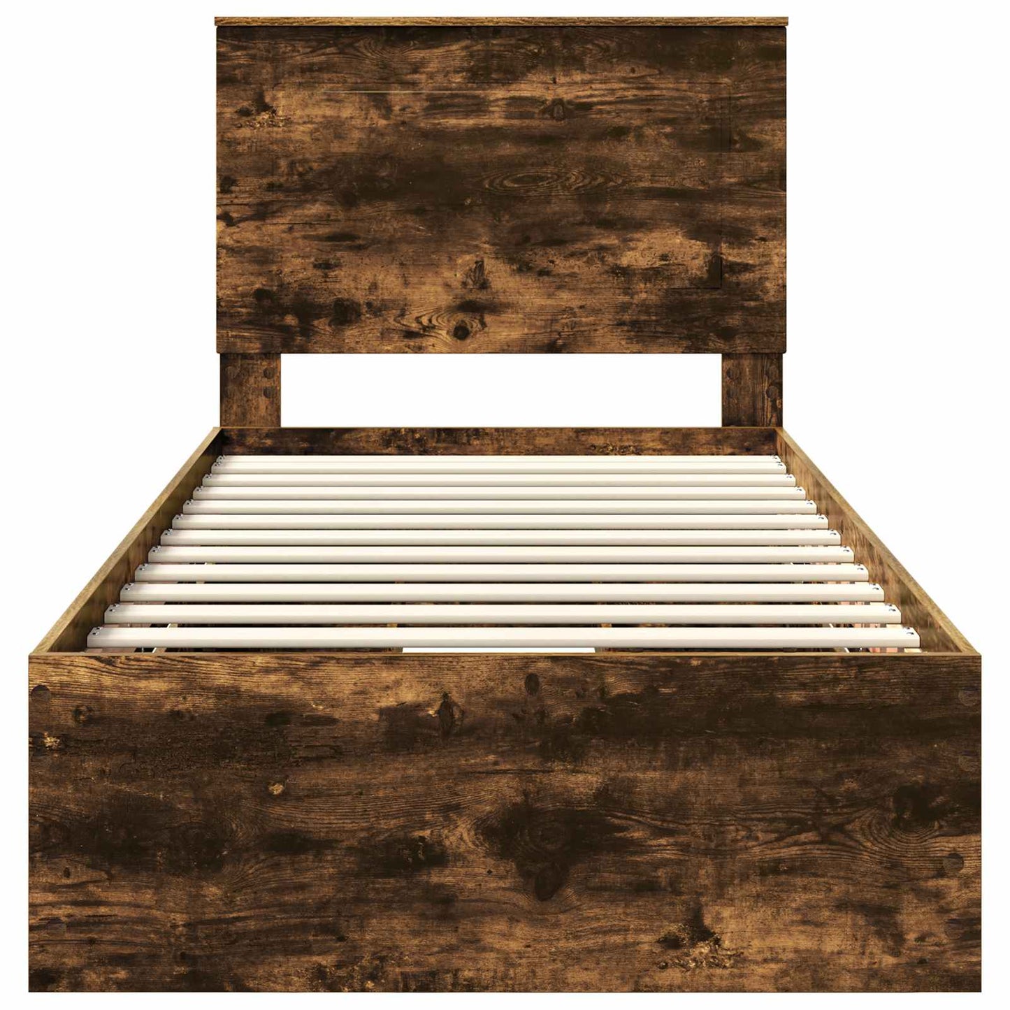 vidaXL Σκελετός Κρεβατιού Καπνιστό Δρύς 100 x 200 cm Μηχανήματος Ξύλο